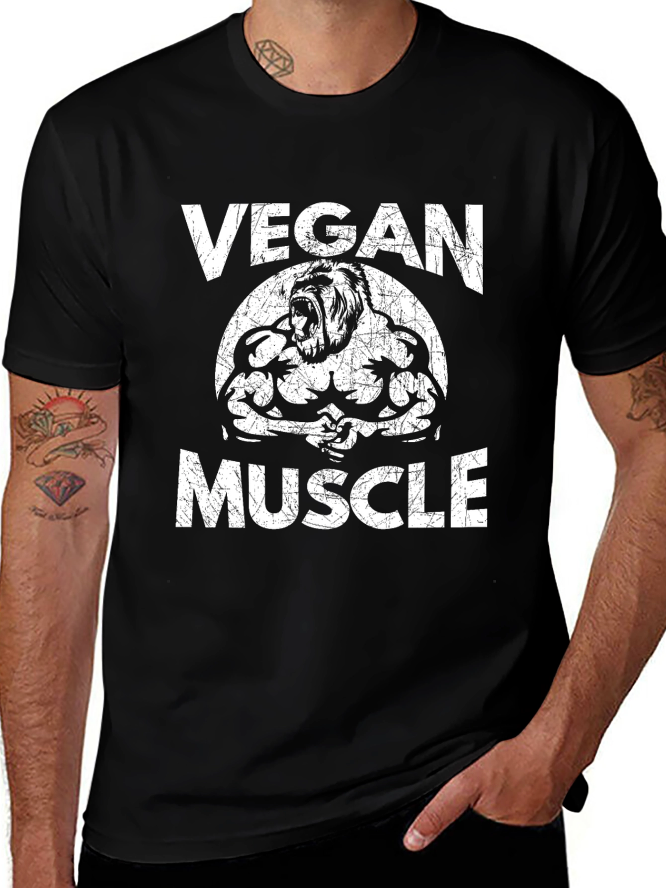 Variant 30 of Vegan Muscle T-Shirt - Gorilla Design