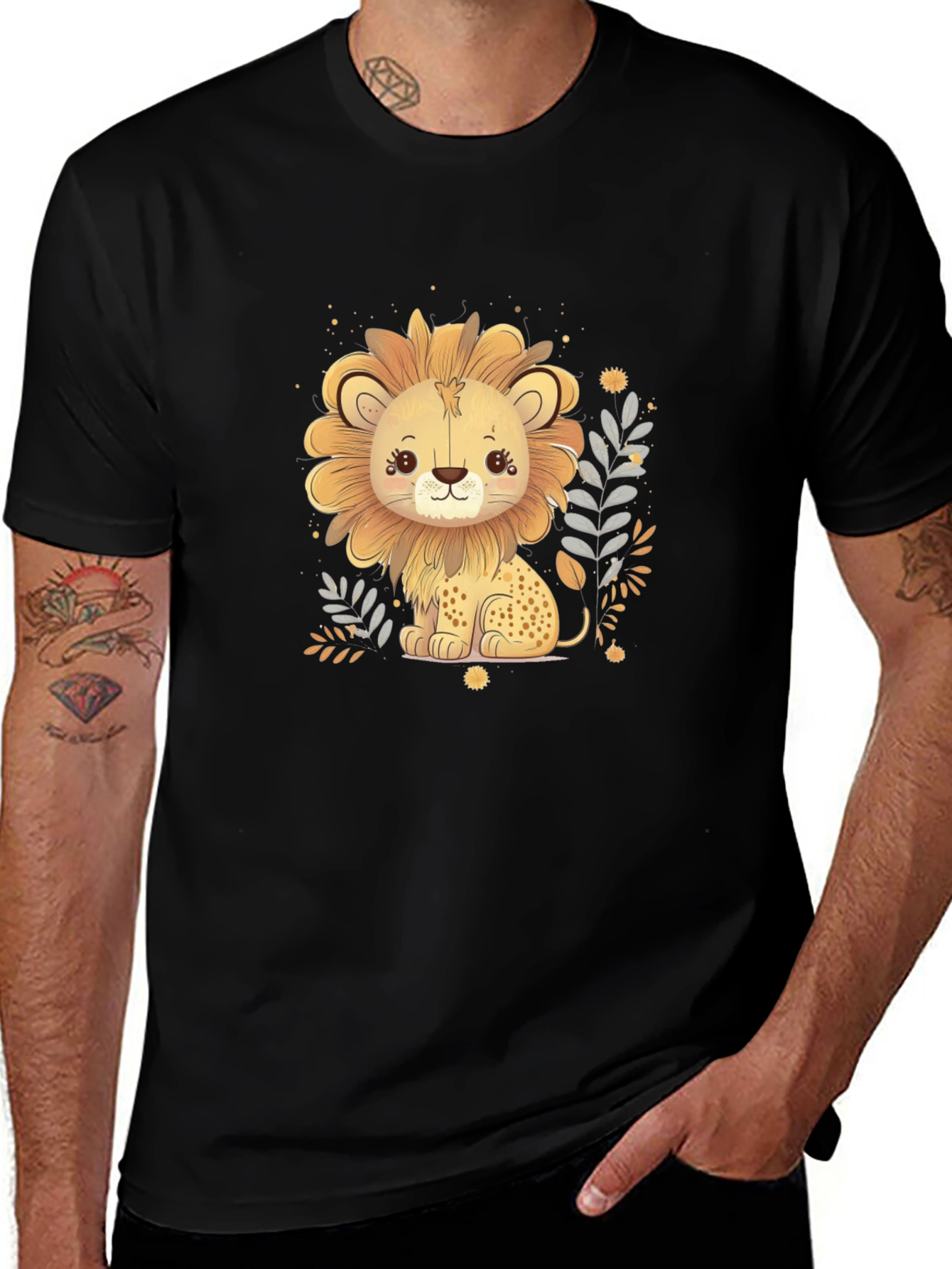 Variant 20 of Cute Cartoon Lion Graphic T-Shirt - Unisex Style