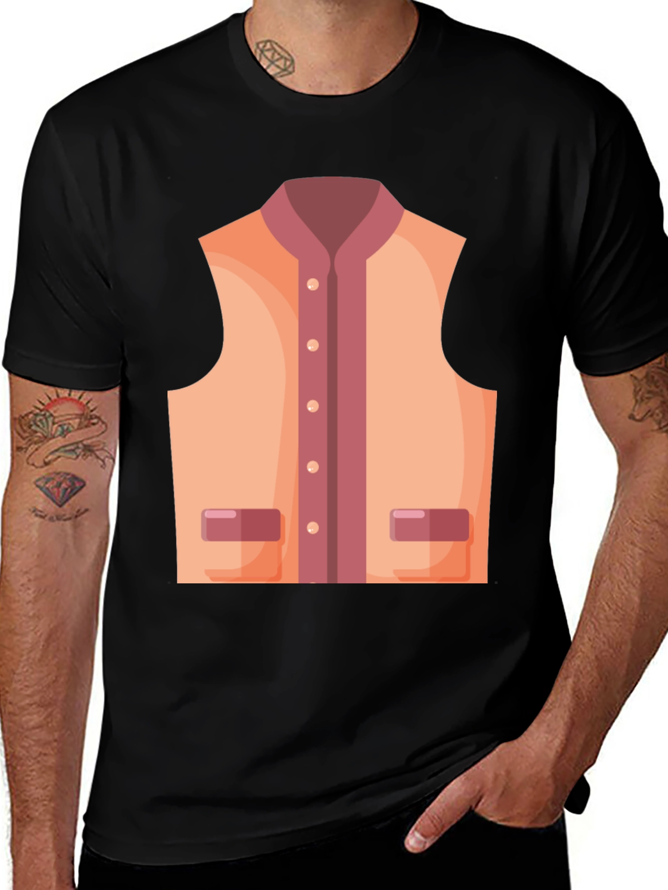 Variant 2 of Novelty Vest Graphic T-Shirt