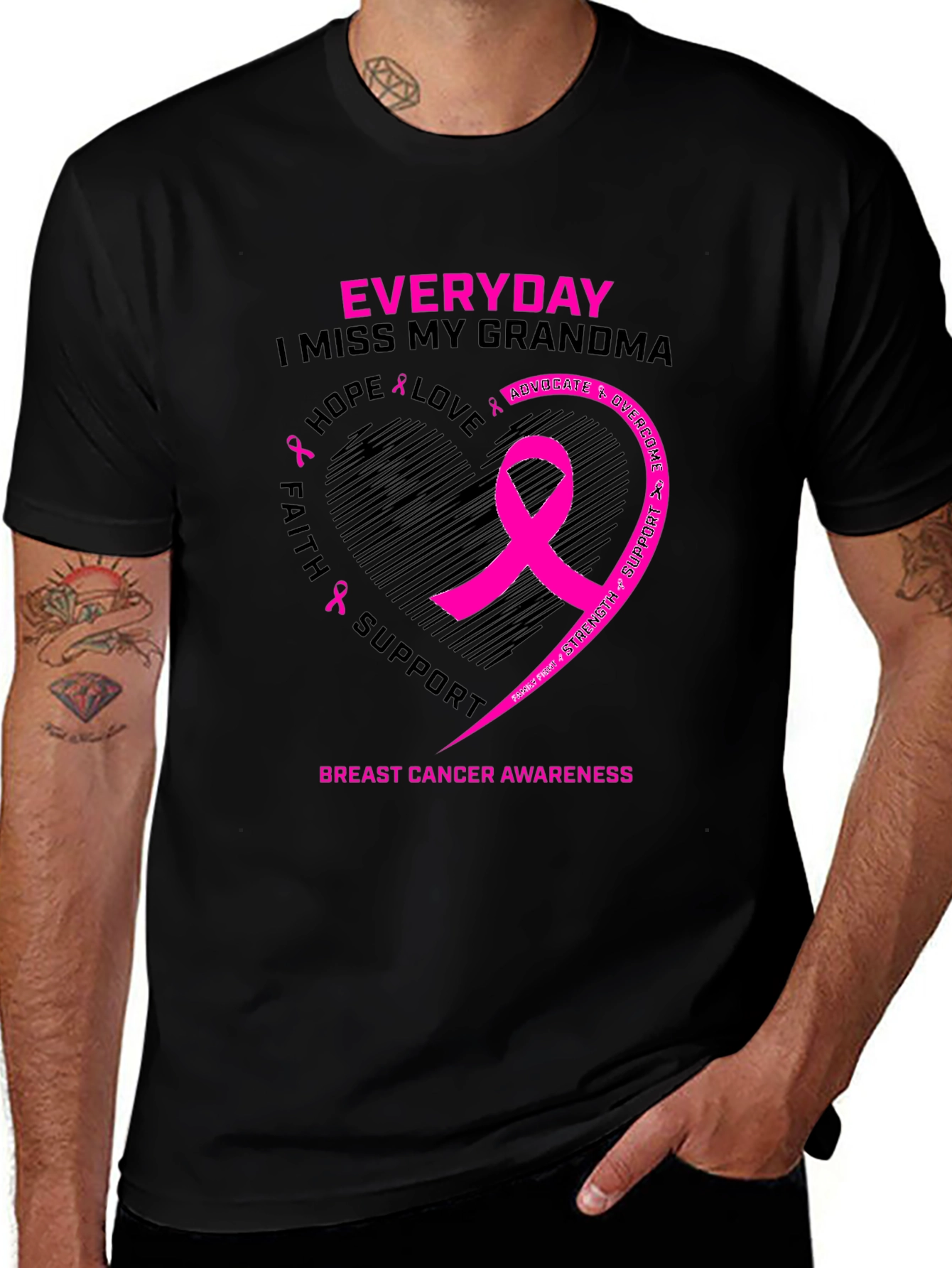 Variant 4 of Breast Cancer Awareness Grandma Memorial T-Shirt