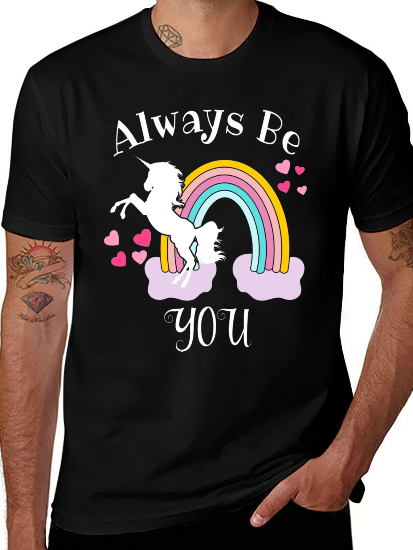 Always Be You Unicorn T-Shirt - Black Cotton Tee