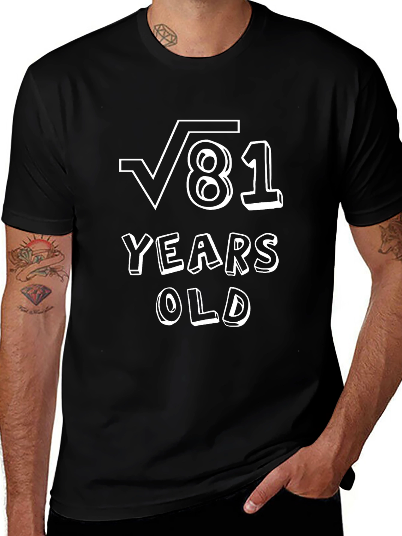 Variant 9 of Square Root of 81 Years Old T-Shirt Funny Birthday Gift