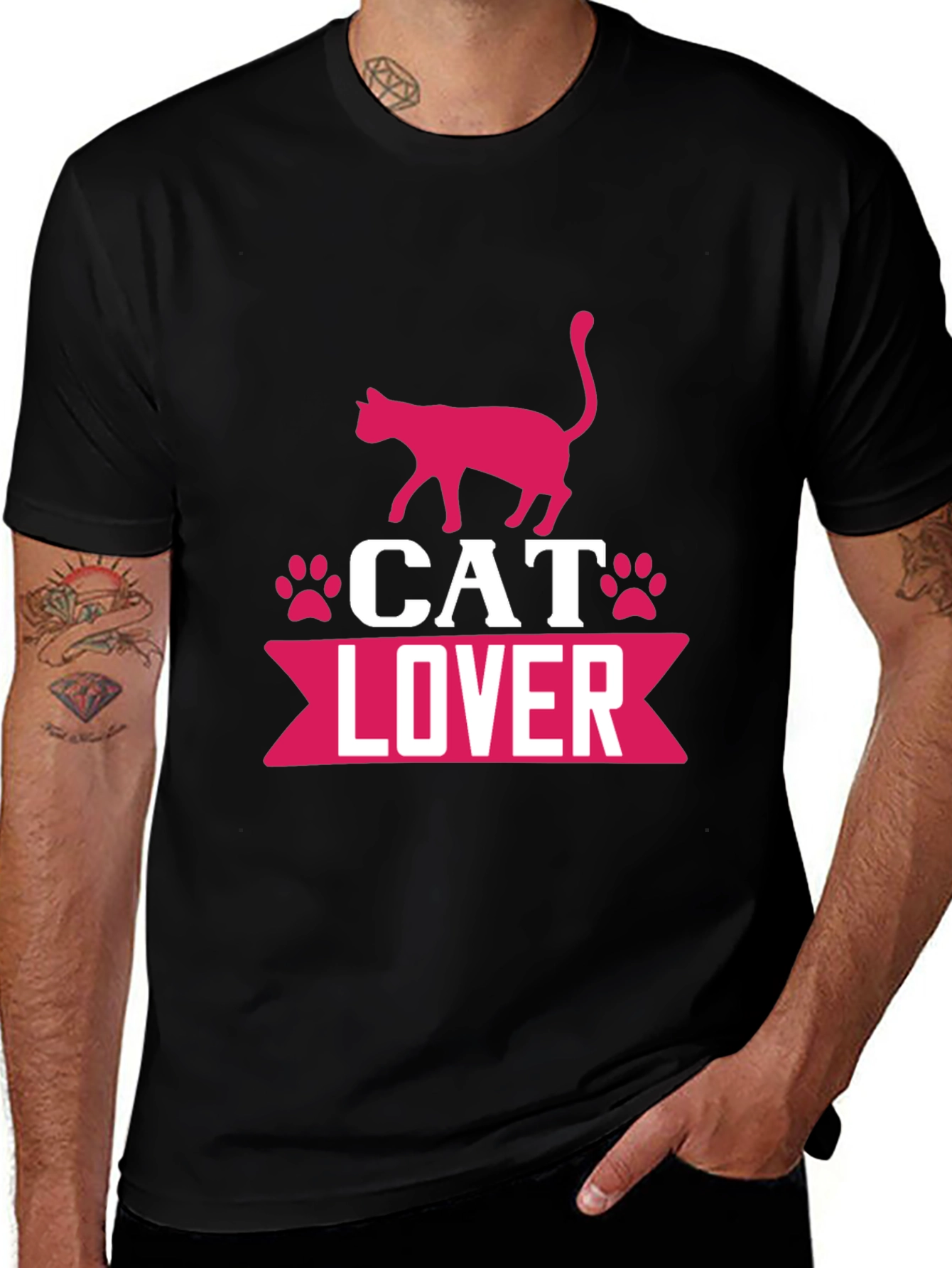 Variant 4 of Cat Lover T-Shirt - Pink Design
