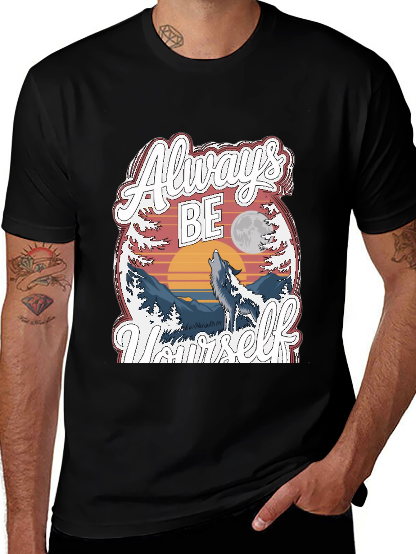 Variant 27 of Always Be Yourself Wolf Graphic Tee