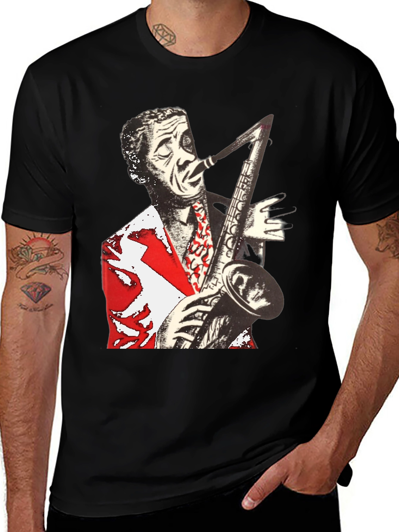 Variant 17 of Jazz Saxophone Player Graphic T-Shirt