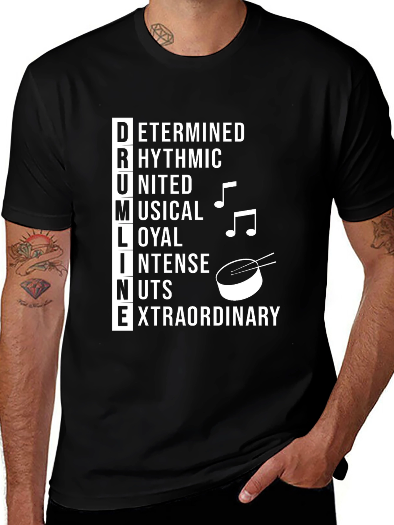 Variant 11 of Drumline T-Shirt - Determined Rhythmic Musical Loyal