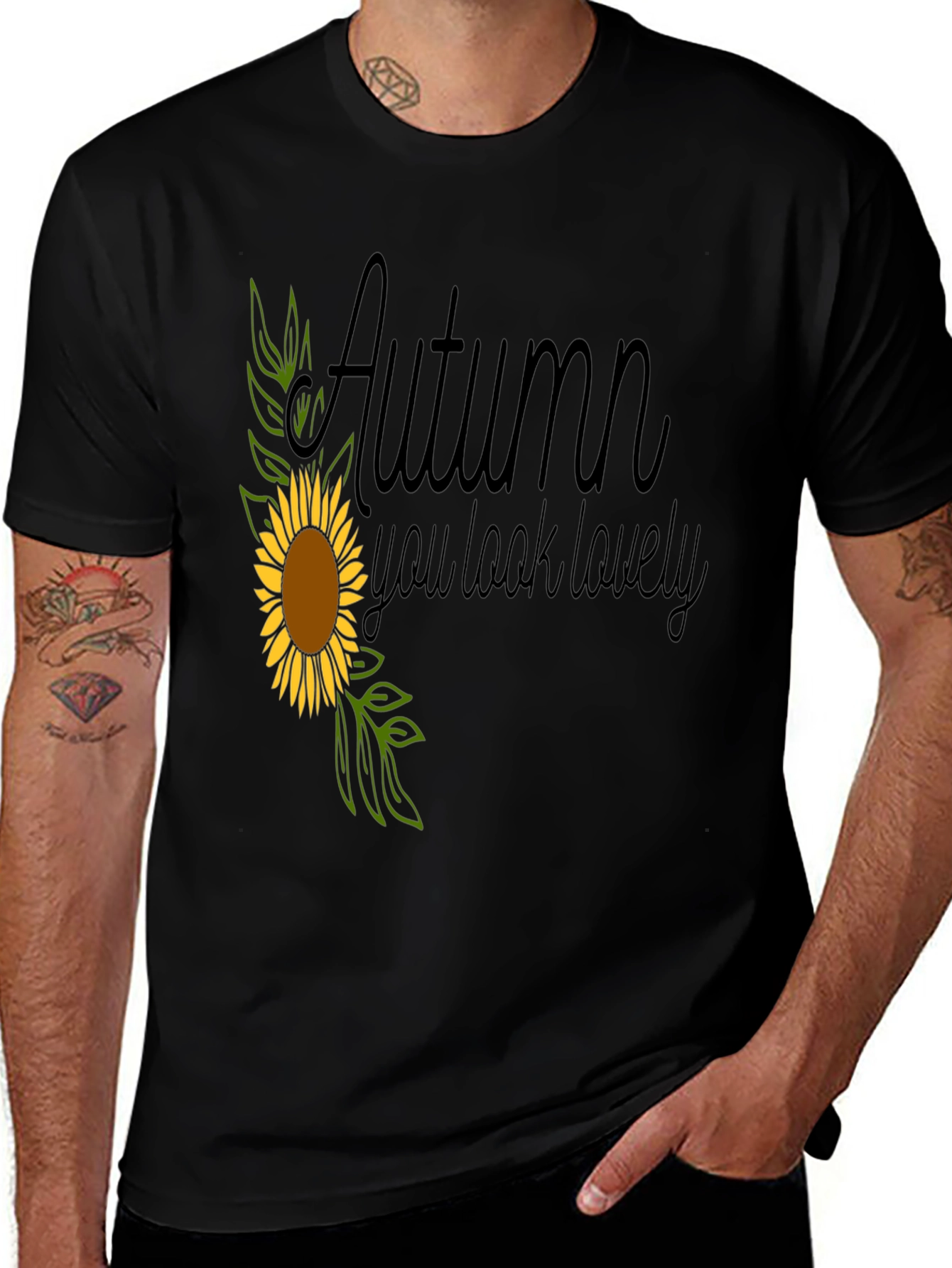 Variant 30 of Autumn Sunflower Graphic T-Shirt - You Look Lovely!