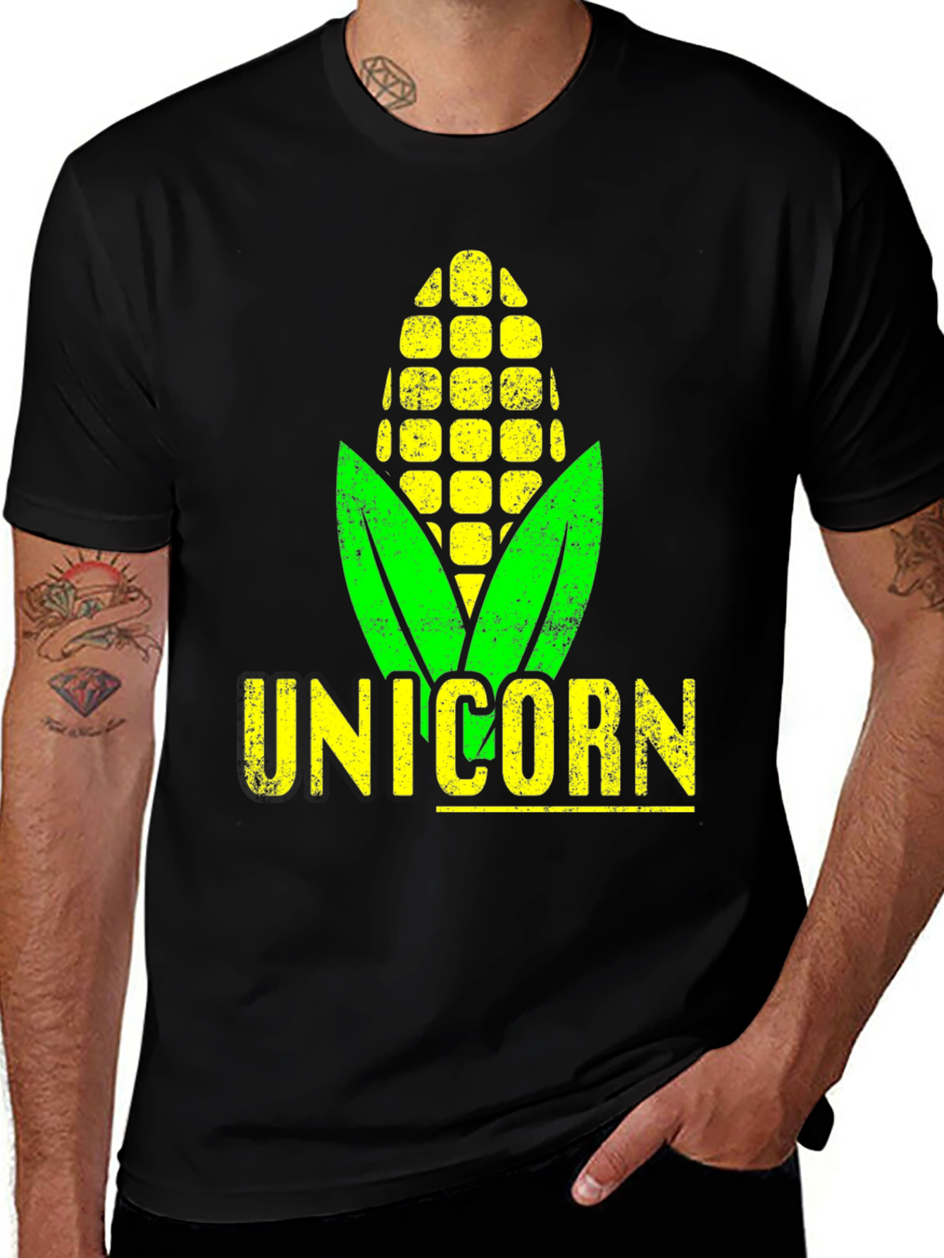 Black Unicorm T-Shirt - Corn Pun Tee main image