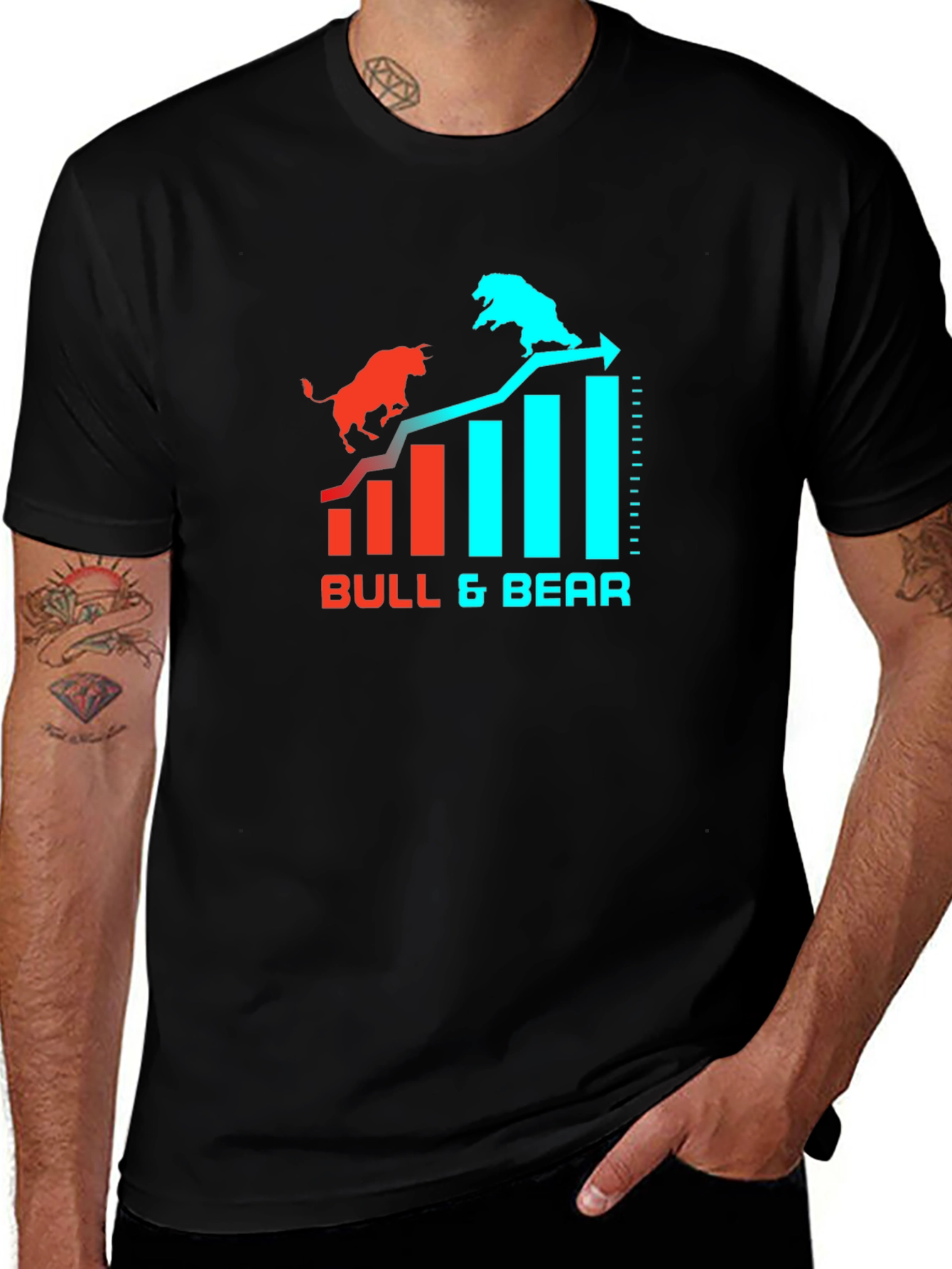 Variant 27 of Bull & Bear Stock Market T-Shirt