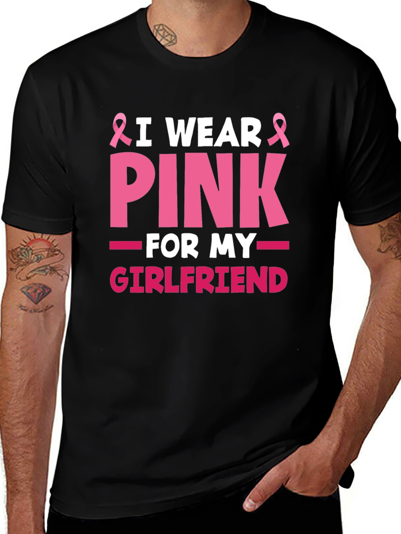 I Wear Pink for My Girlfriend T-Shirt Breast Cancer