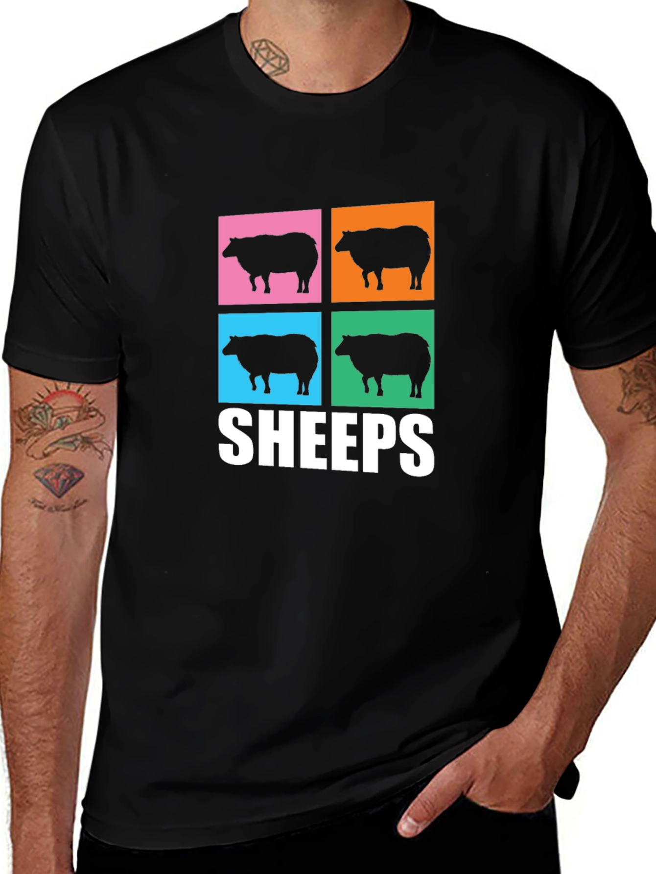 Variant 4 of Pop Art Sheeps T-Shirt - Unique Graphic Tee