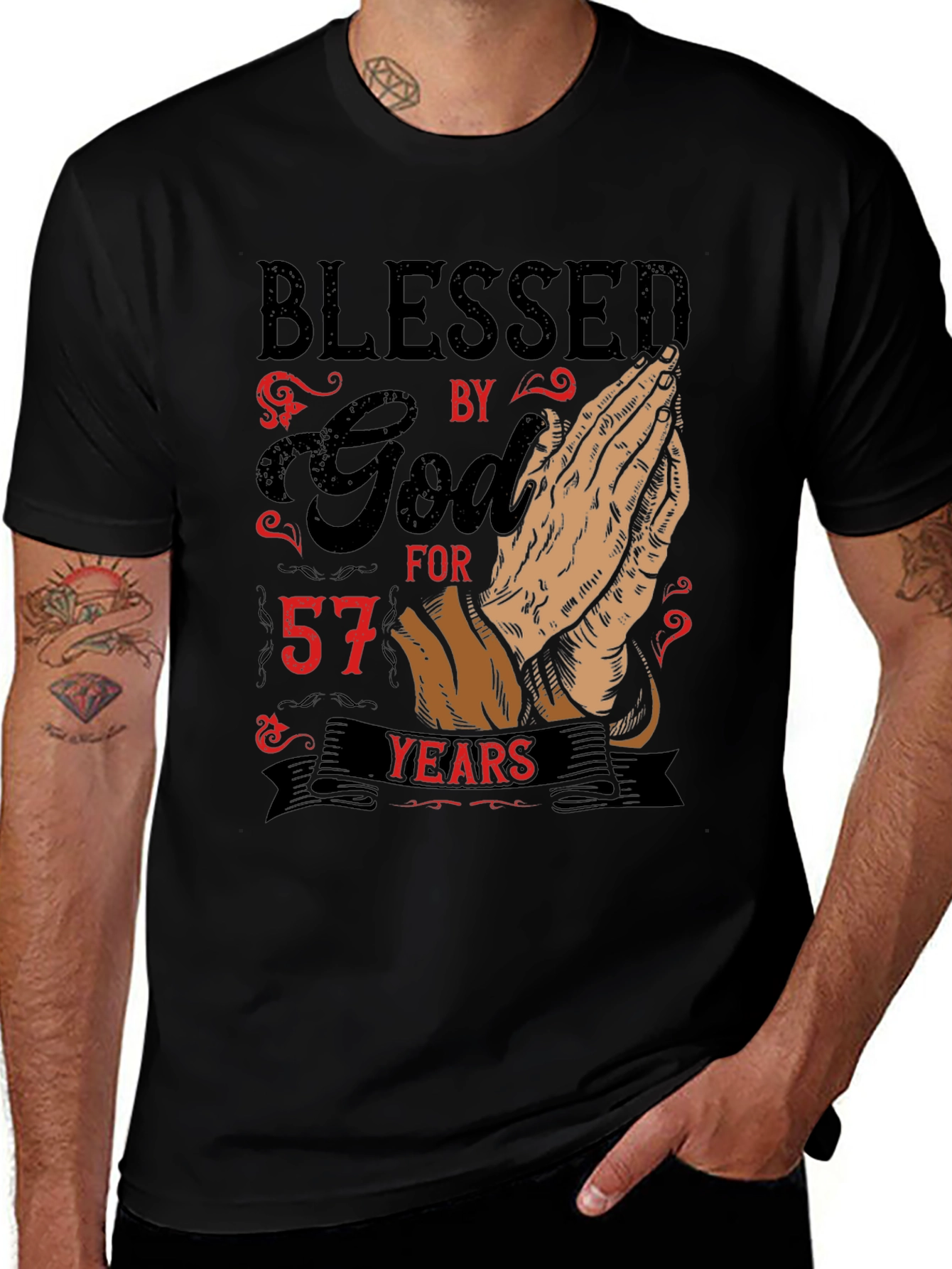 Variant 25 of Blessed By God For 57 Years T-Shirt