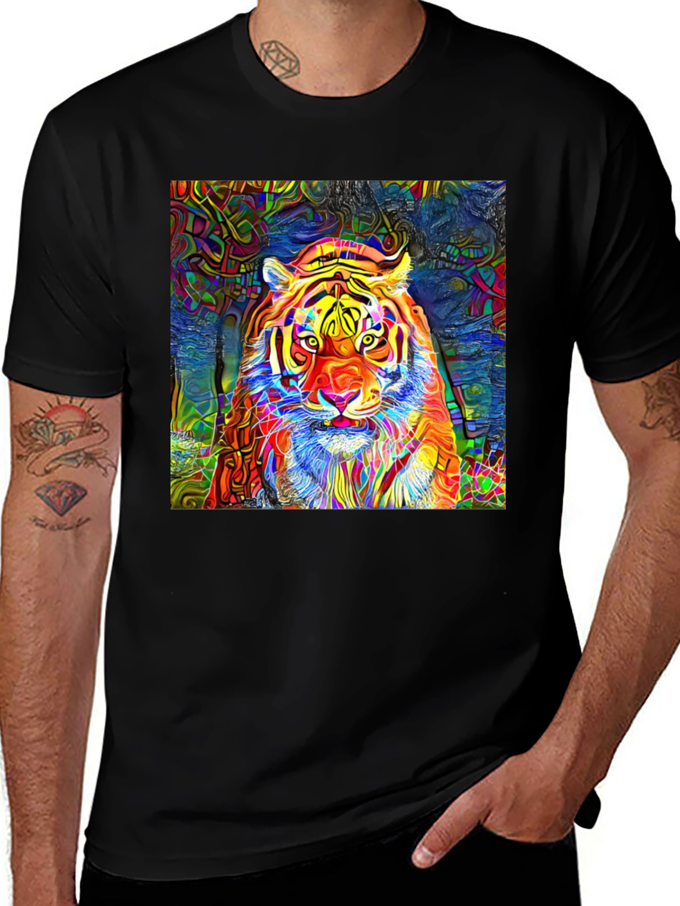 Variant 16 of Psychedelic Tiger Graphic T-Shirt