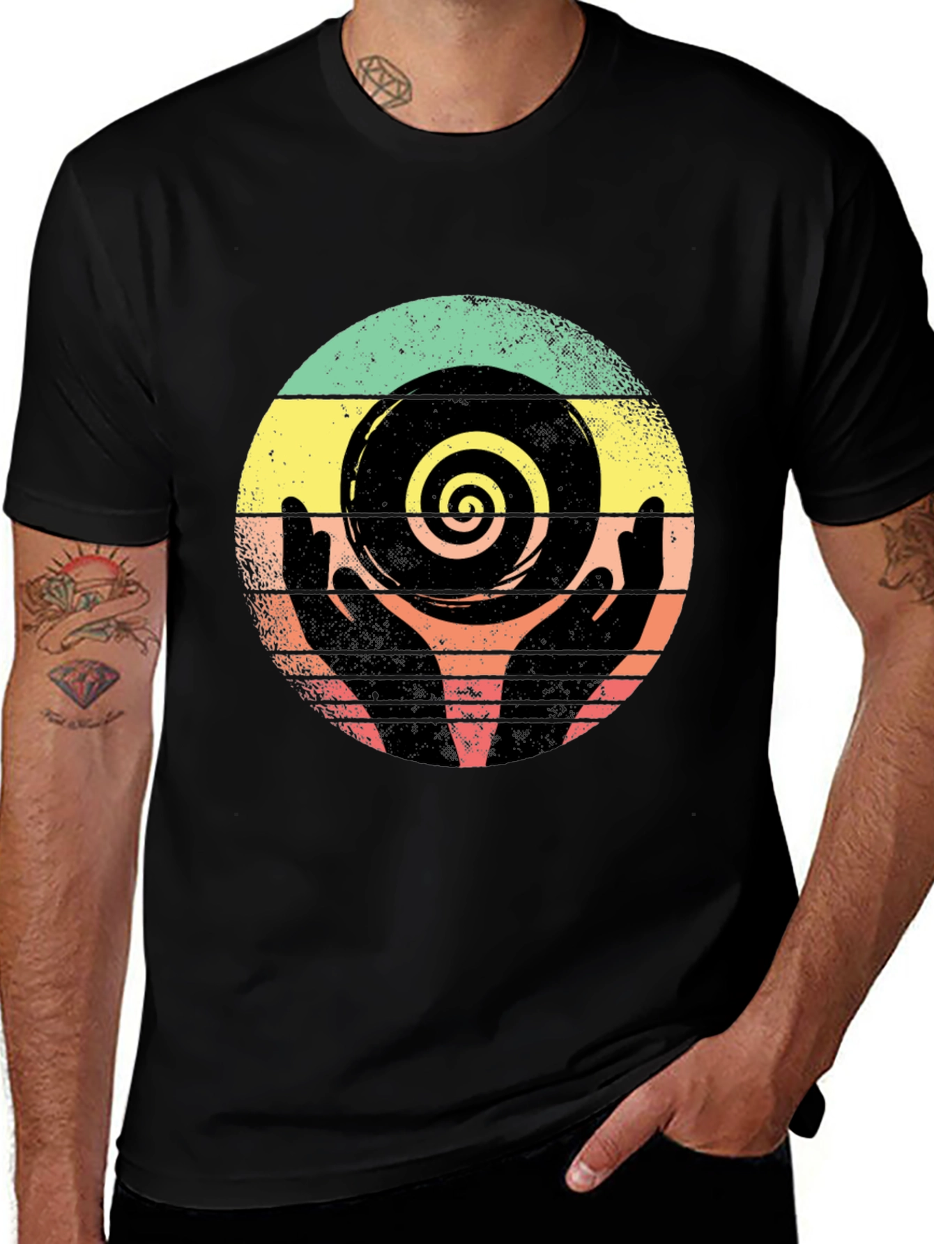 Variant 10 of Retro Hands Spiral Graphic Tee