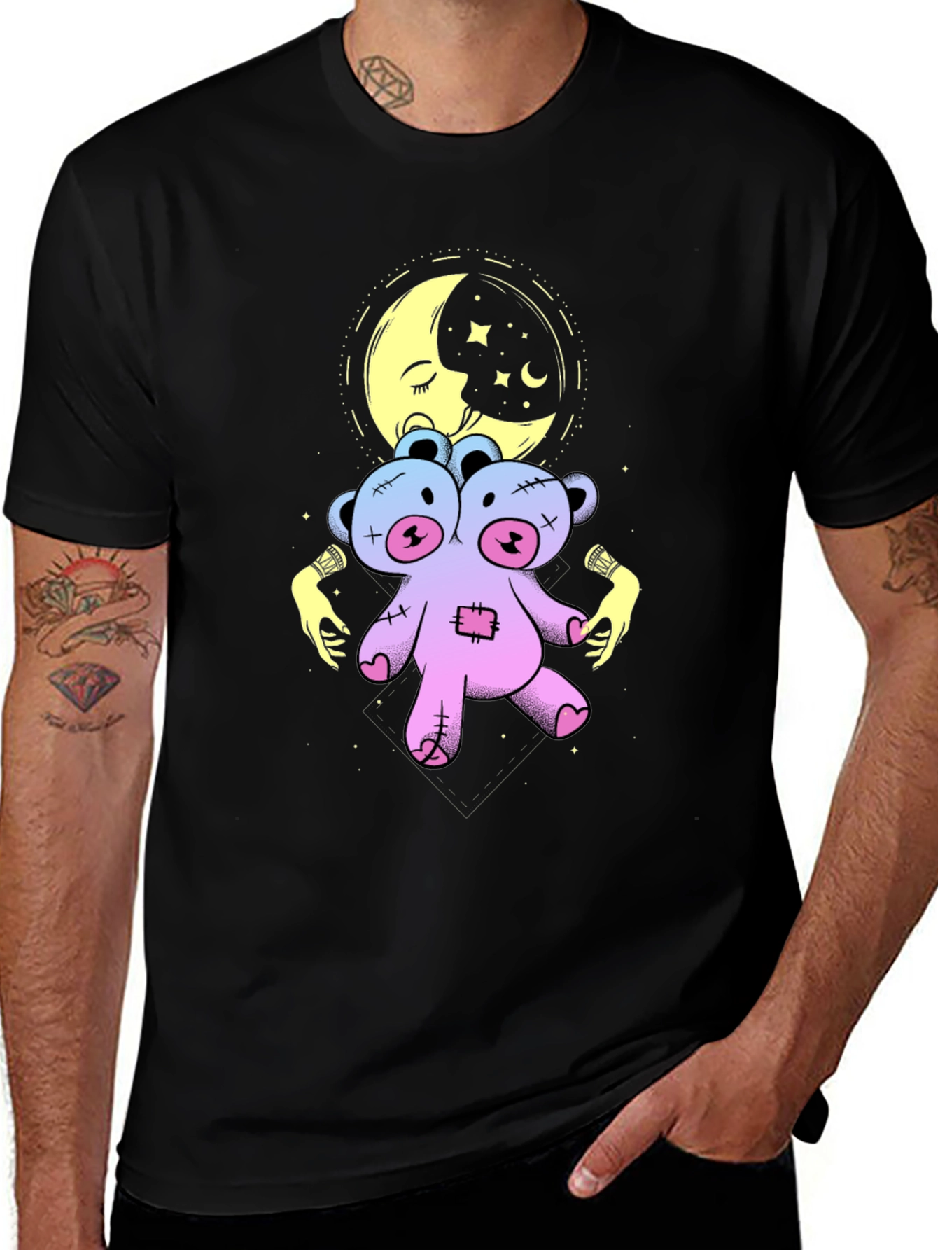 Variant 20 of Creepy Two-Headed Teddy Bear Moon T-Shirt