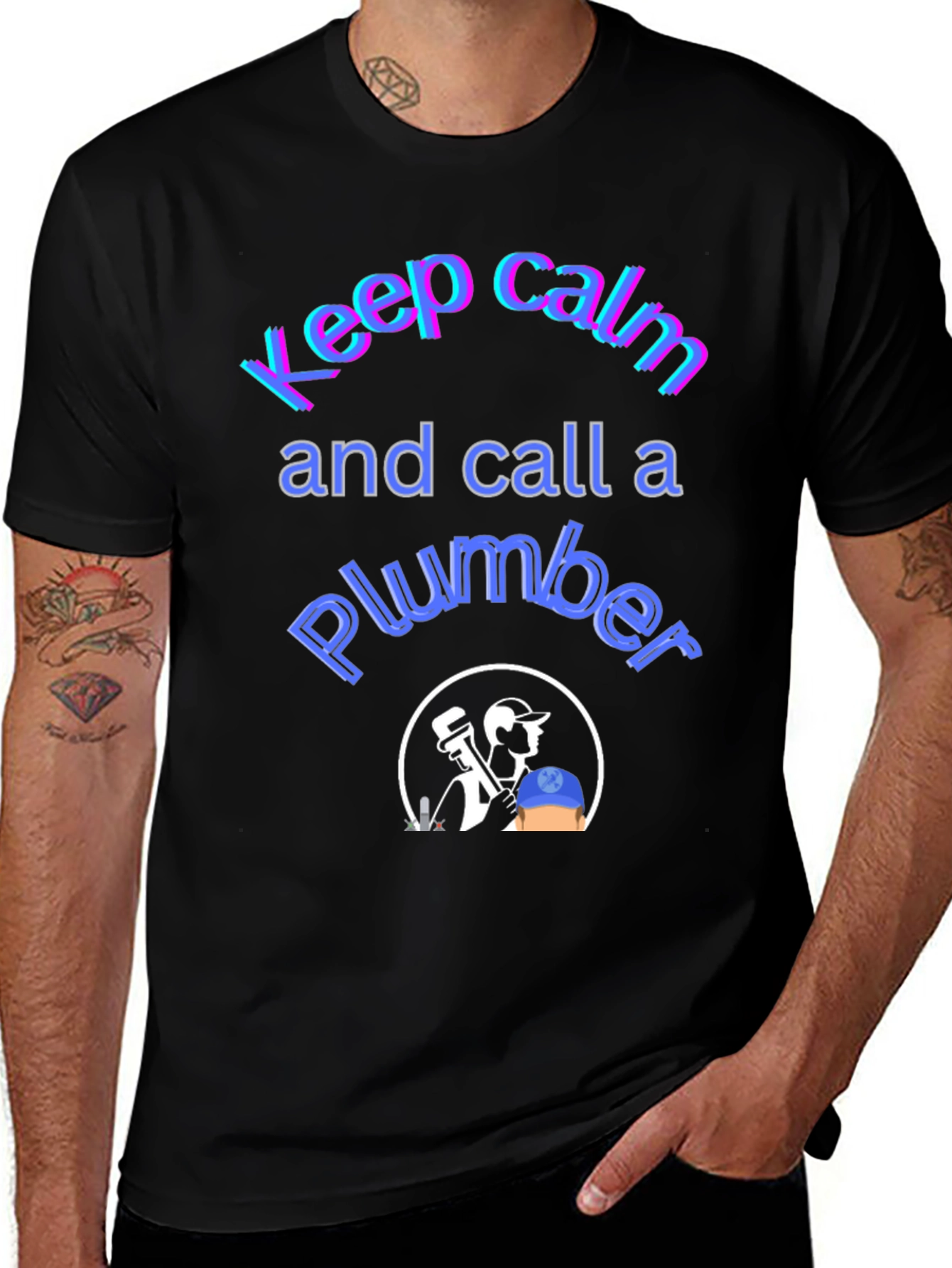 Variant 18 of Keep Calm & Call a Plumber T-Shirt Funny Plumbing Gift