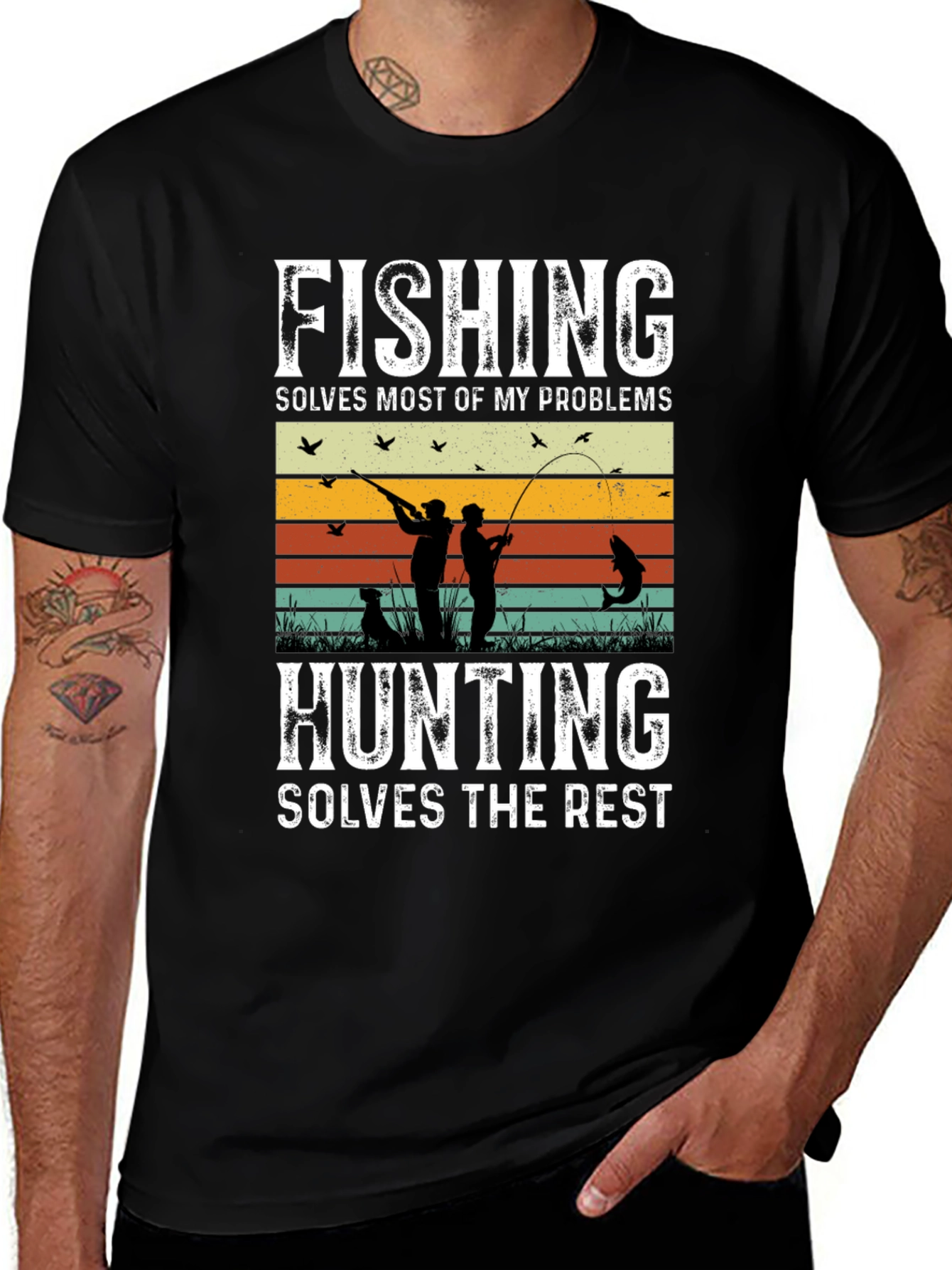 Variant 30 of Fishing & Hunting Graphic T-Shirt for Outdoorsmen