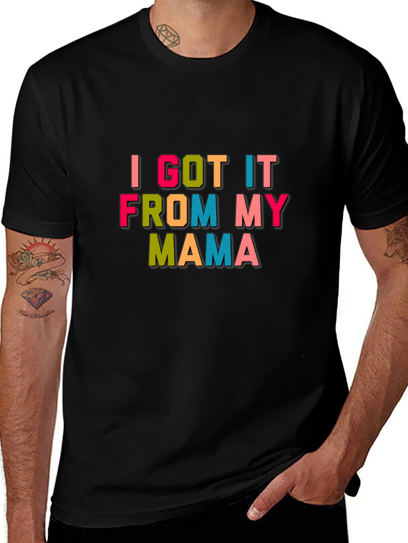 Variant 25 of I Got It From My Mama Black Graphic Tee