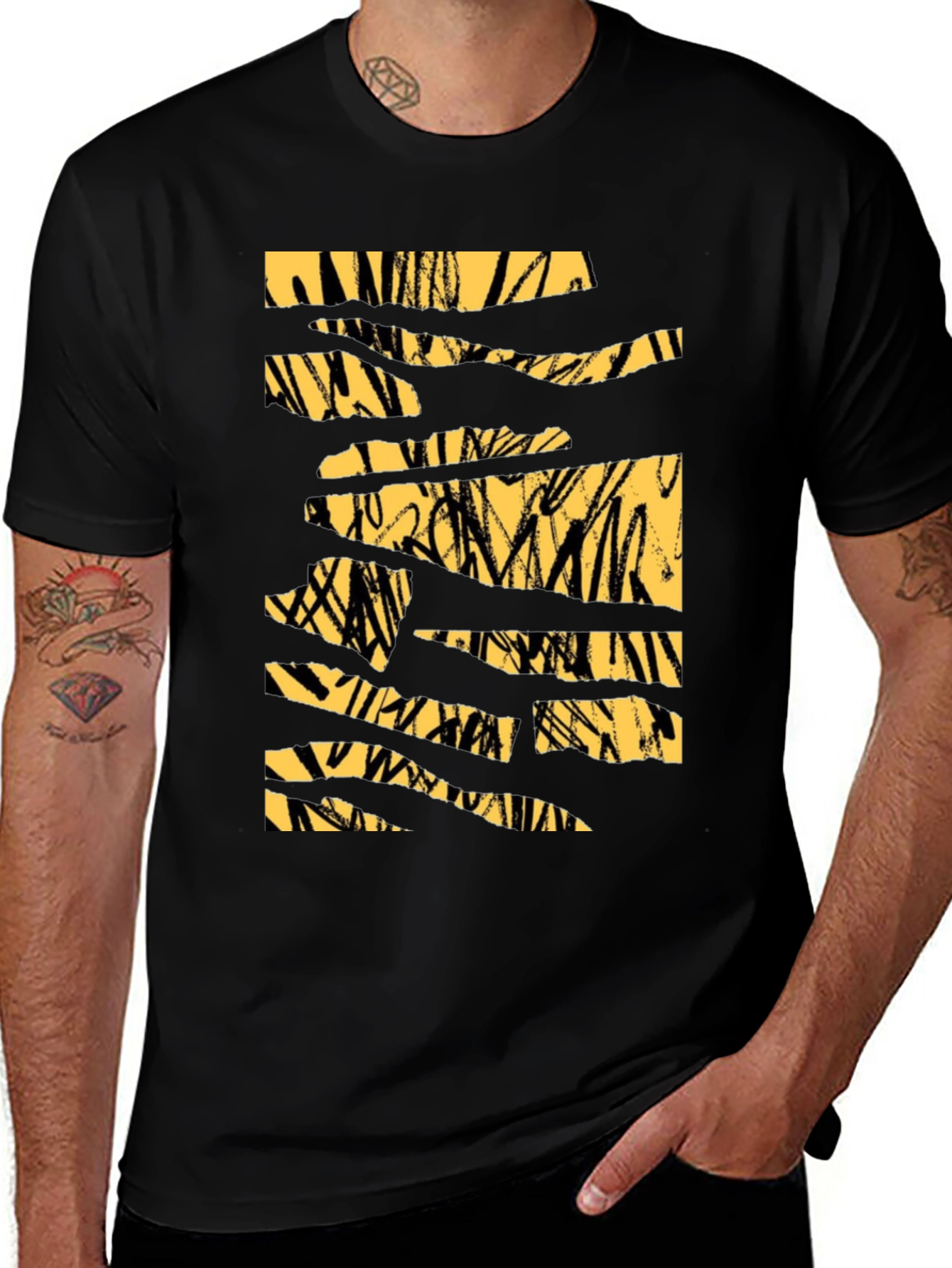 Variant 3 of Abstract Graphic Print Men's Black T-Shirt