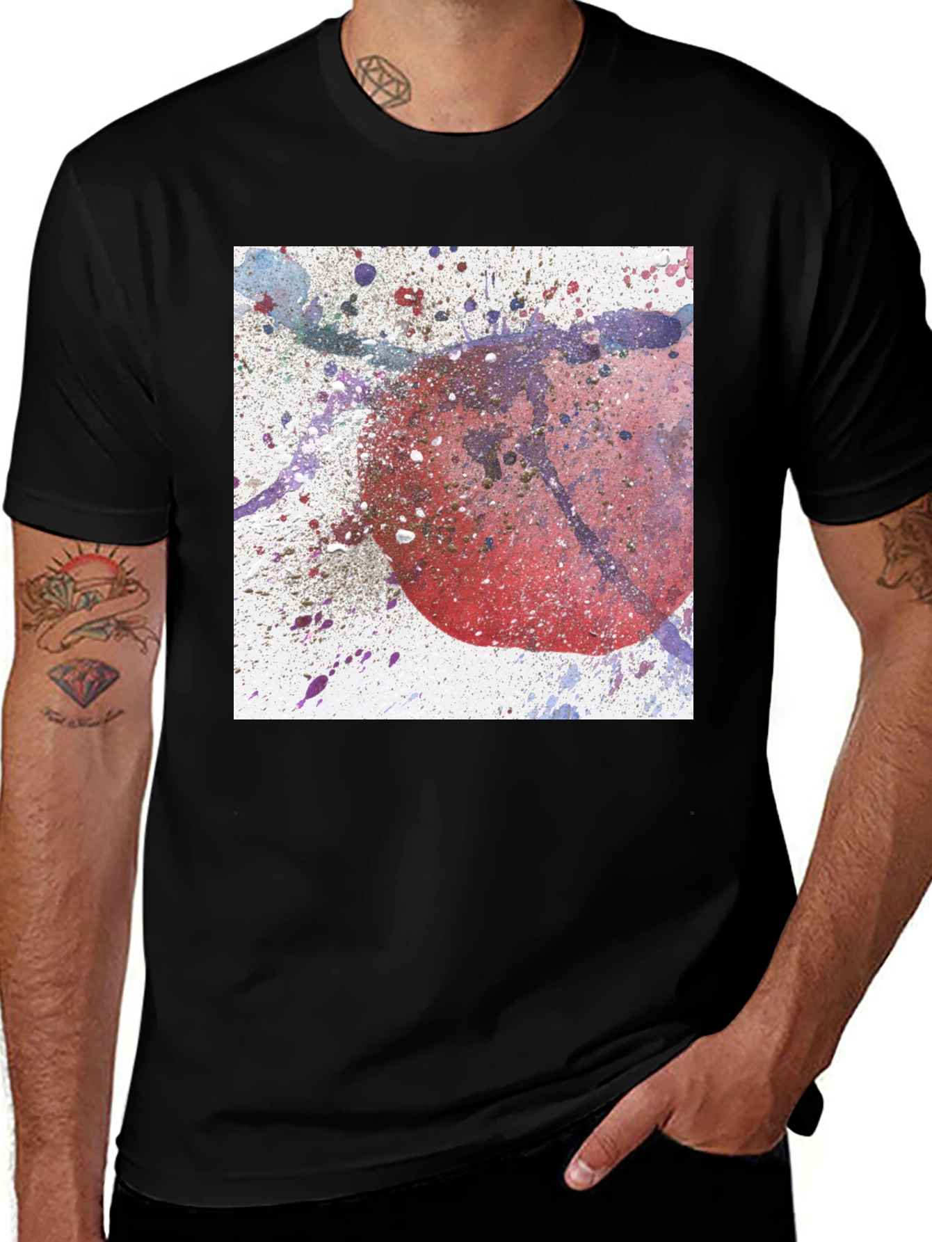 Variant 20 of Abstract Splatter Graphic Tee - Modern Art Design