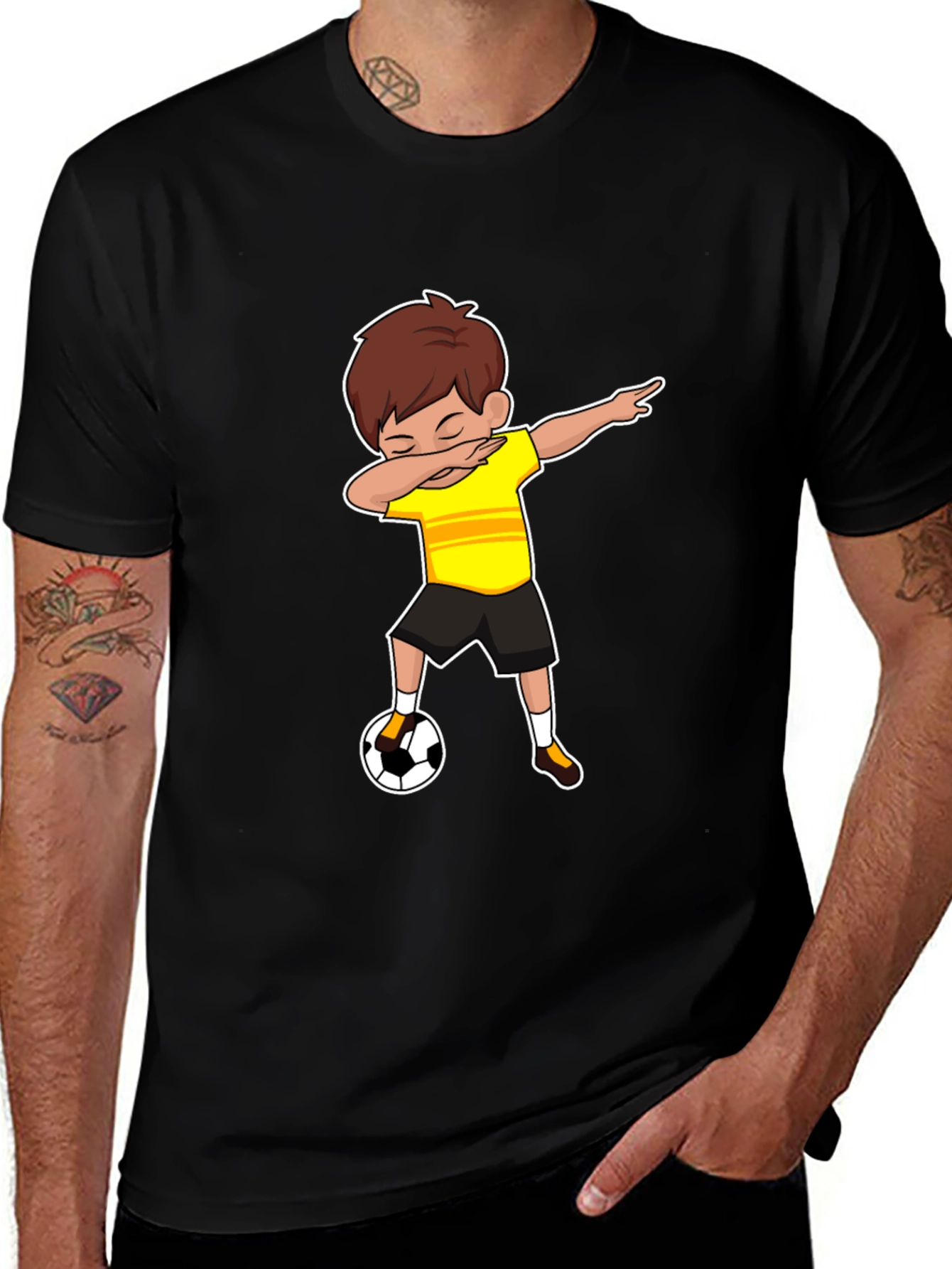 Variant 5 of Soccer Dab Boy Black T-Shirt - Sporty & Fun!