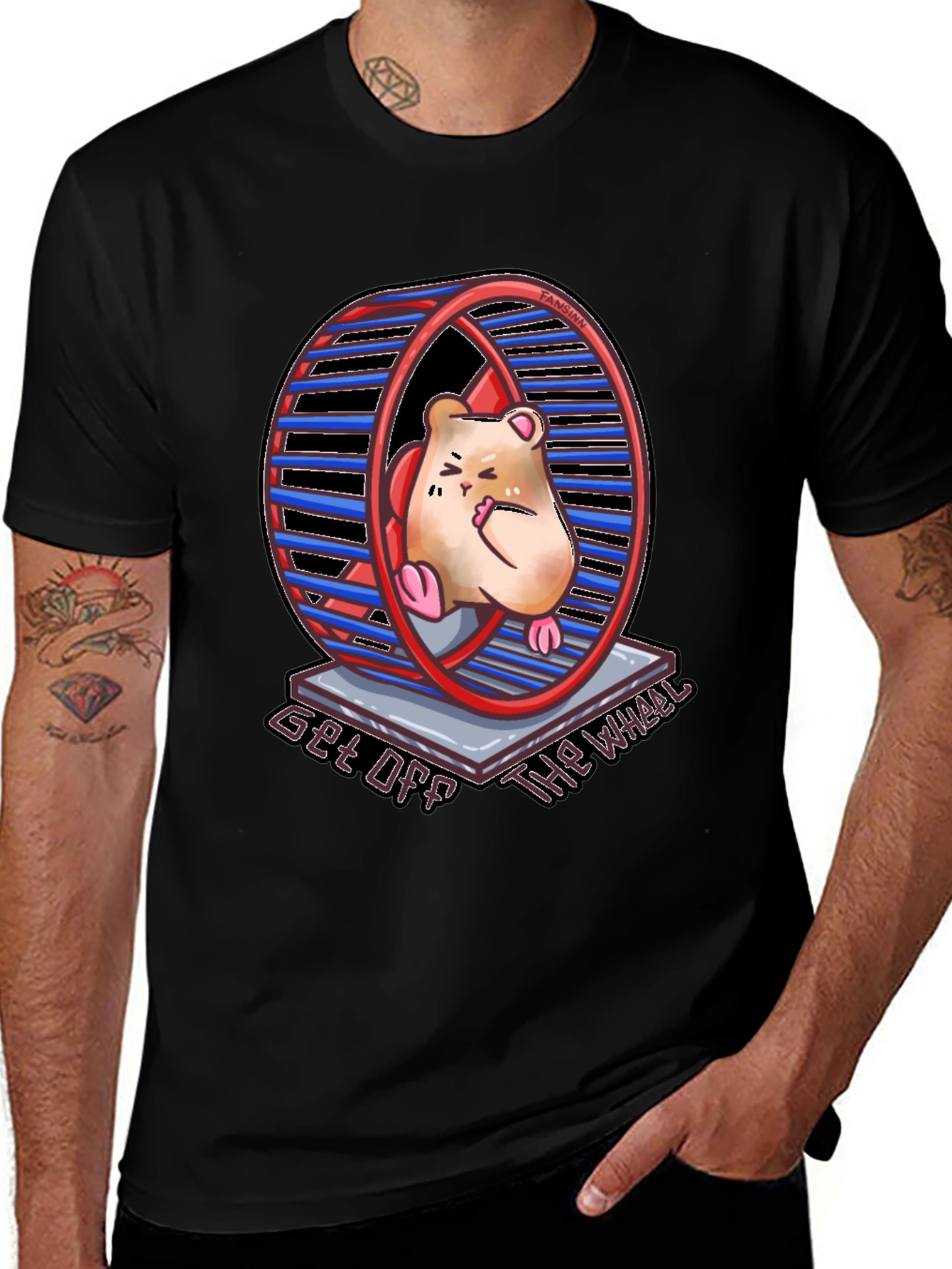 Variant 11 of Get Off the Wheel Hamster T-Shirt