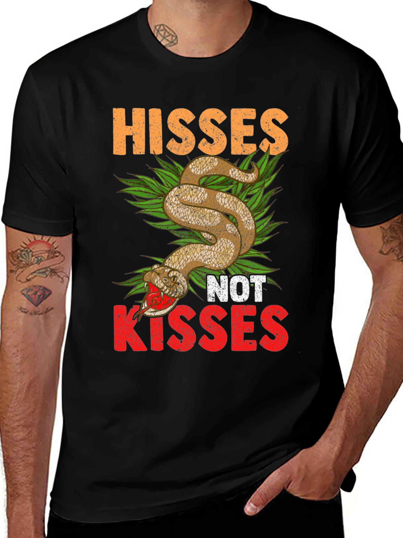 Variant 11 of Hisses Not Kisses Snake Graphic T-Shirt