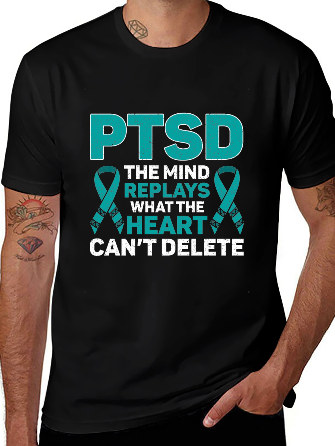 Variant 14 of PTSD Awareness Ribbon Graphic T-Shirt