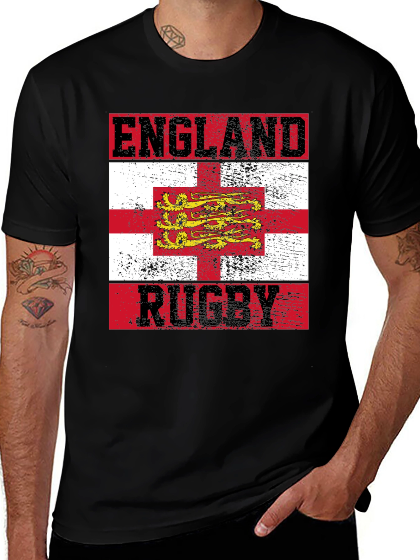 England Rugby T-Shirt - Distressed Style