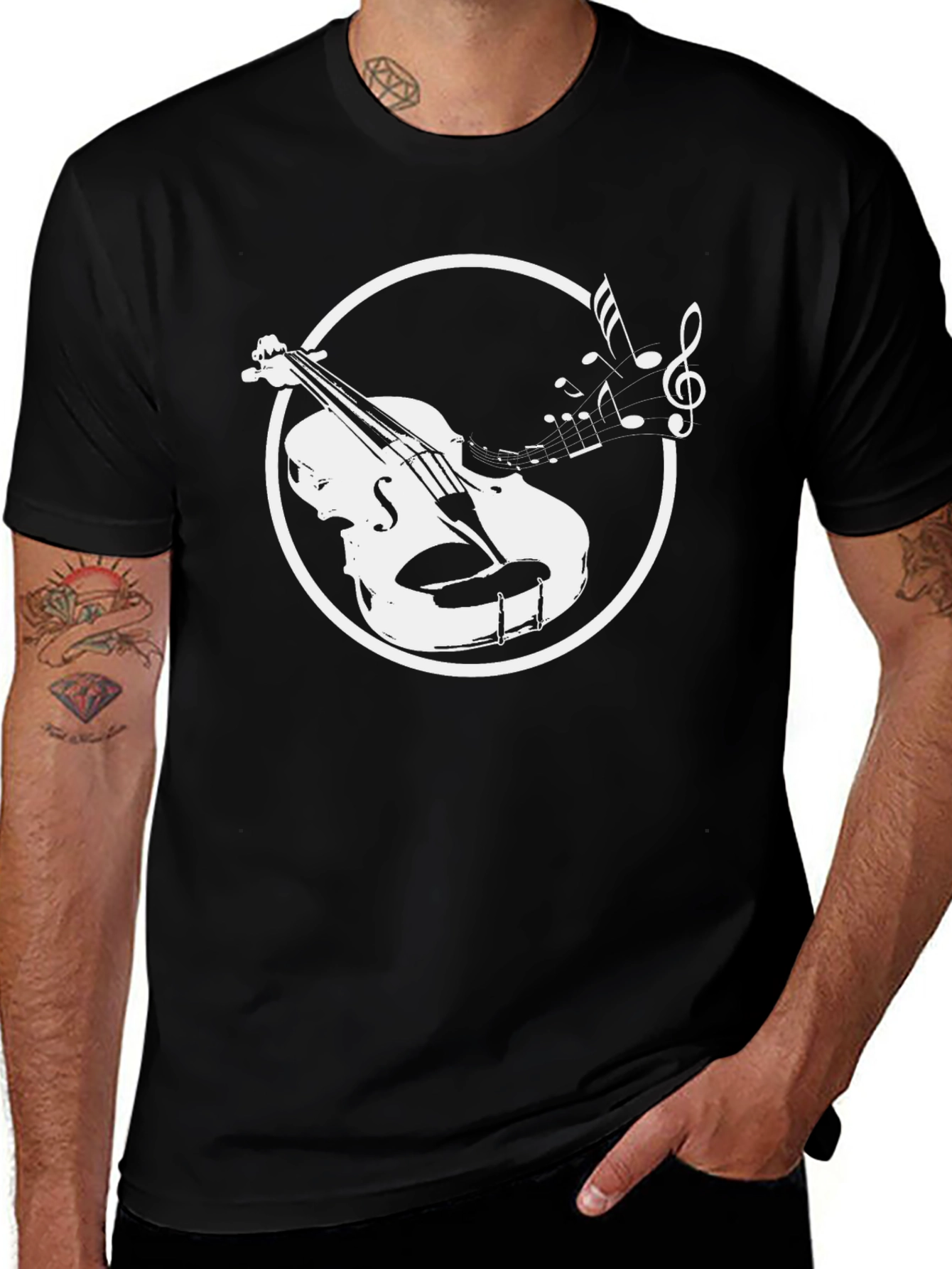 Variant 20 of Violin Music T-Shirt - Classic Black Tee