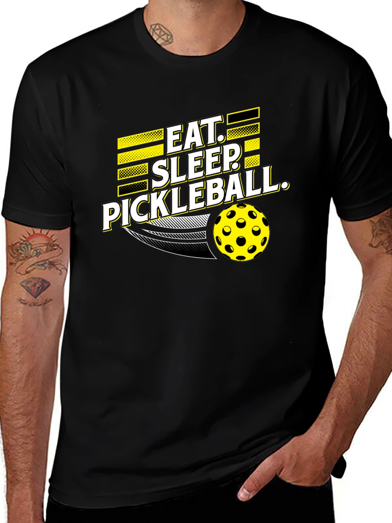 Variant 19 of Eat Sleep Pickleball T-Shirt - Black