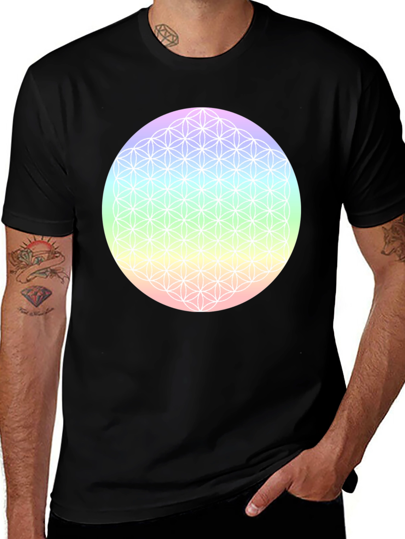 Flower of Life Geometric Pattern T-Shirt