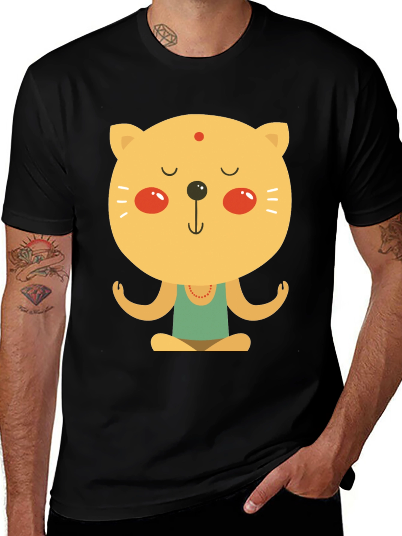 Variant 14 of Meditating Cat T-Shirt - Zen Yoga Kitten Tee