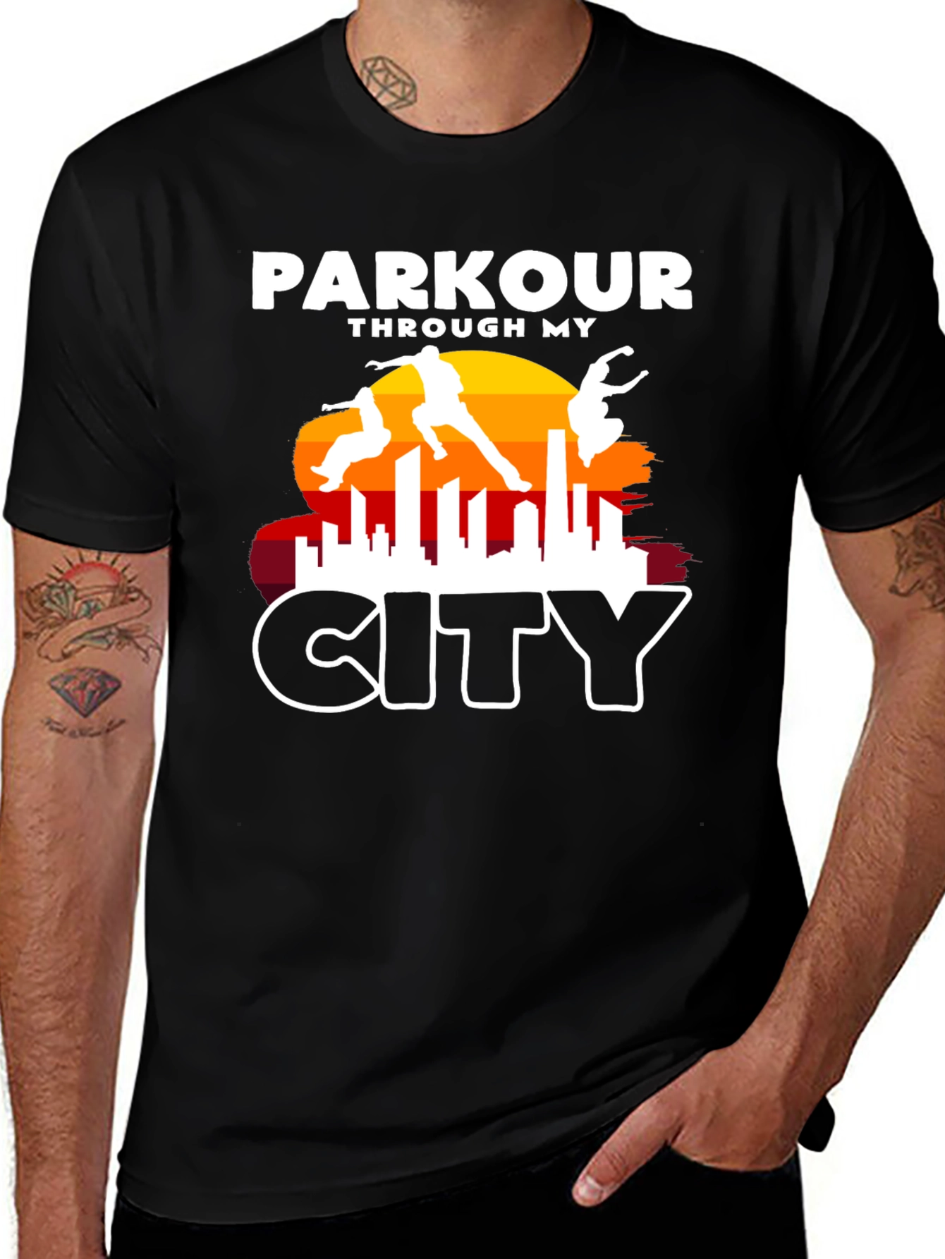 Variant 3 of Parkour Through My City Graphic Tee