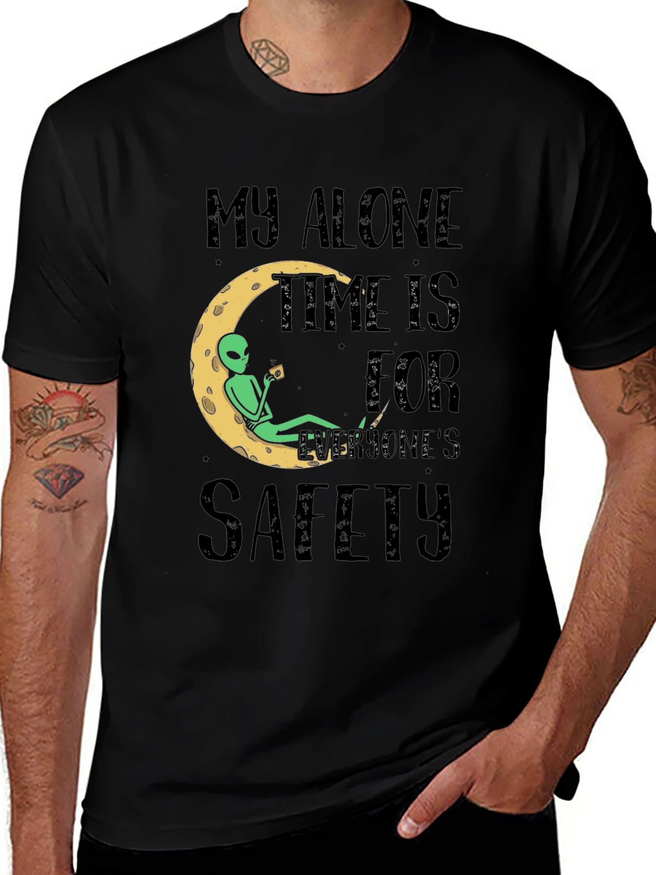 Variant 29 of Alien Moon Time T-Shirt - My Alone Time Is For Everyone's Safety Tee