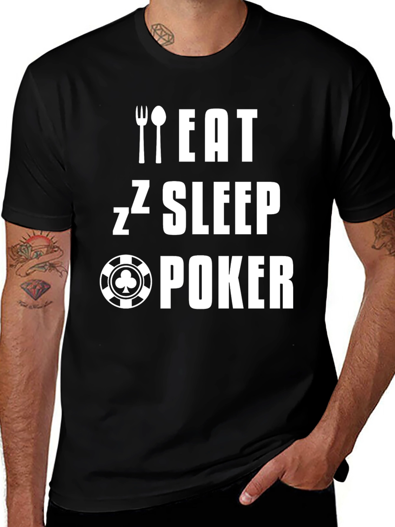 Variant 7 of Eat Sleep Poker Black T-Shirt