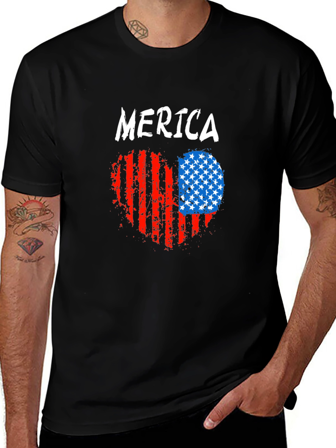 Variant 13 of Merica Heart Flag Graphic T-Shirt