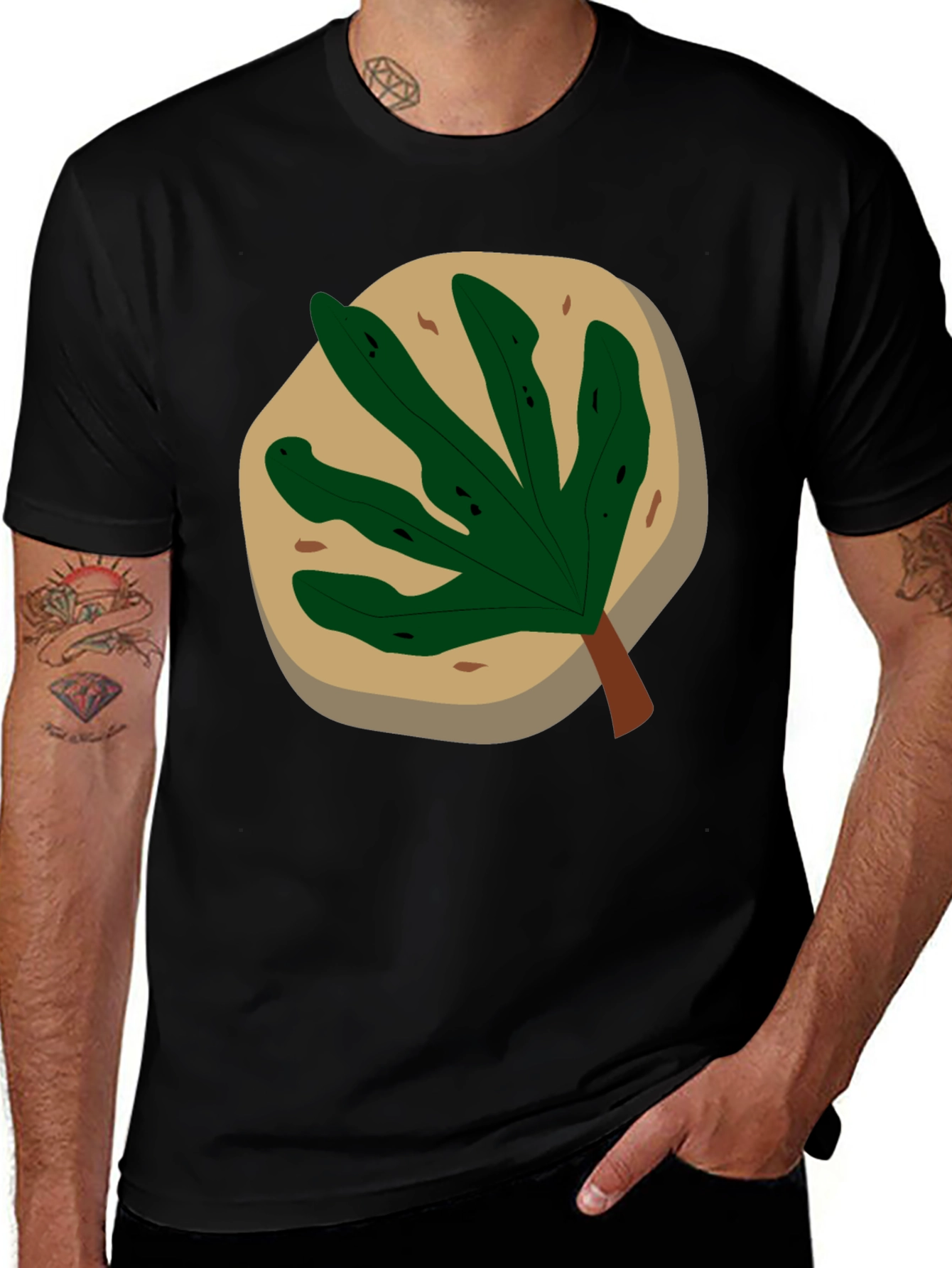 Variant 11 of Abstract Leaf Graphic T-Shirt - Stylish Casual Wear