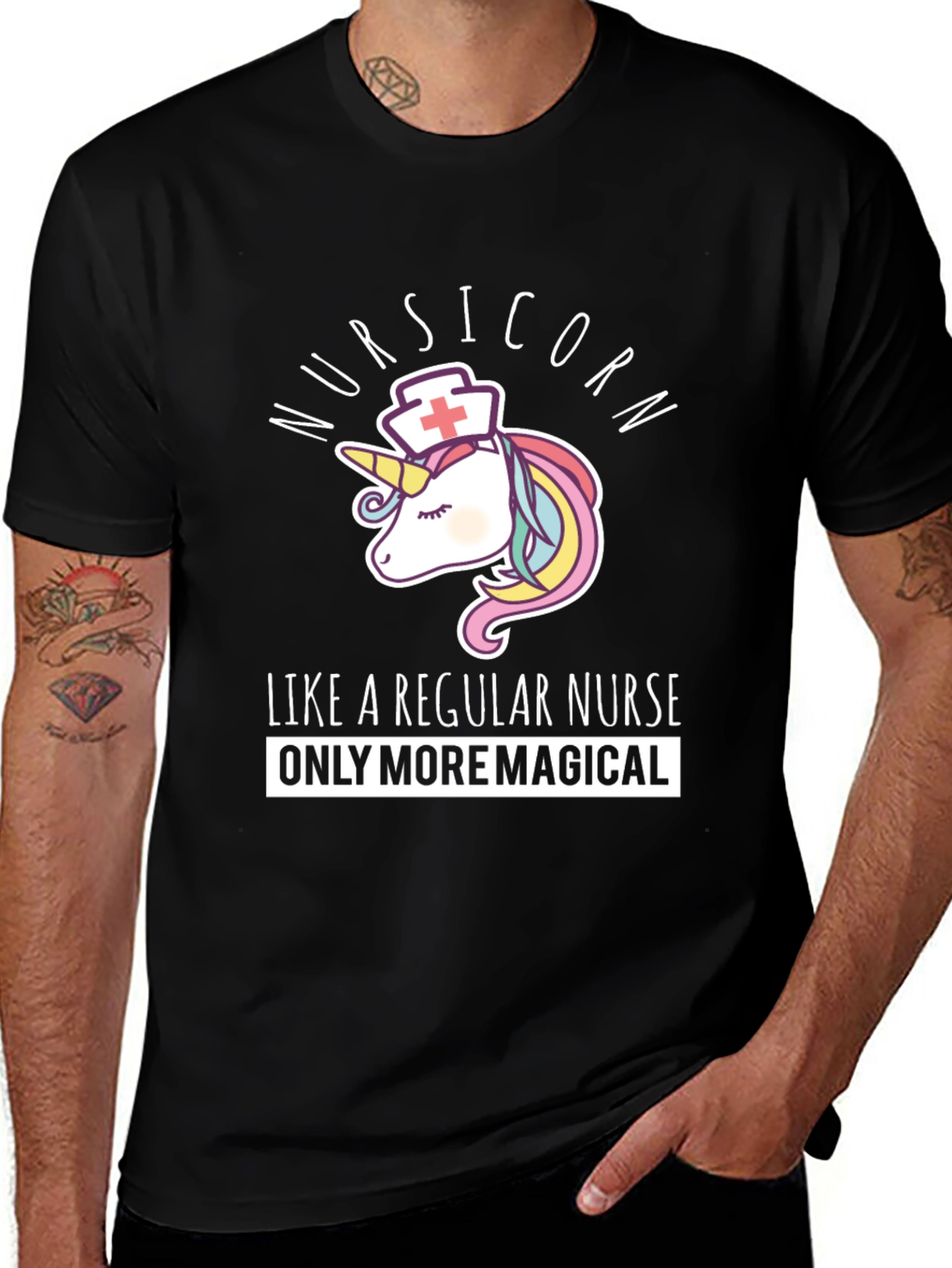 Variant 20 of Nursicorn T-Shirt: Like A Regular Nurse Only More Magical