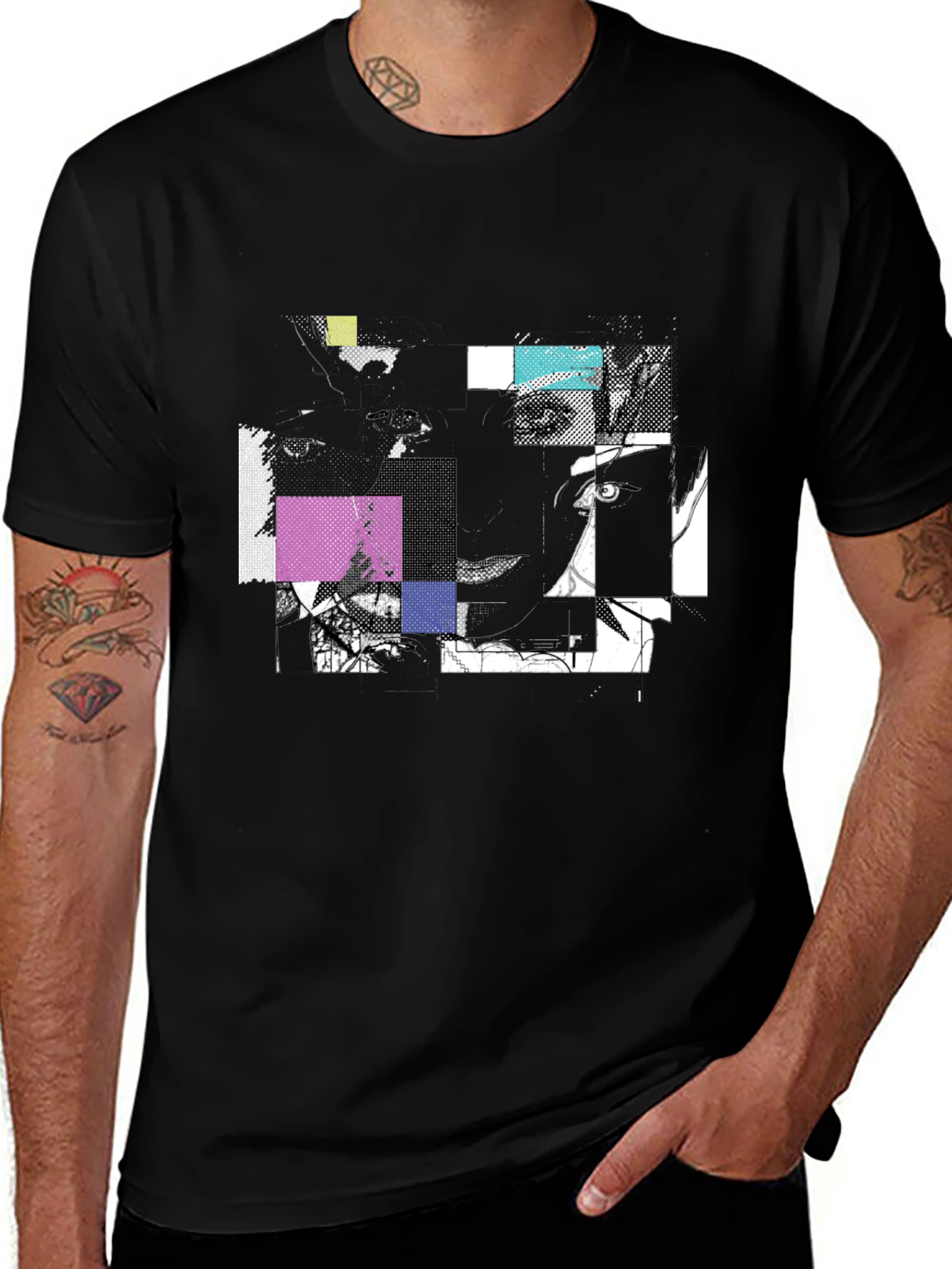 Variant 3 of Abstract Graphic Print Black T-Shirt