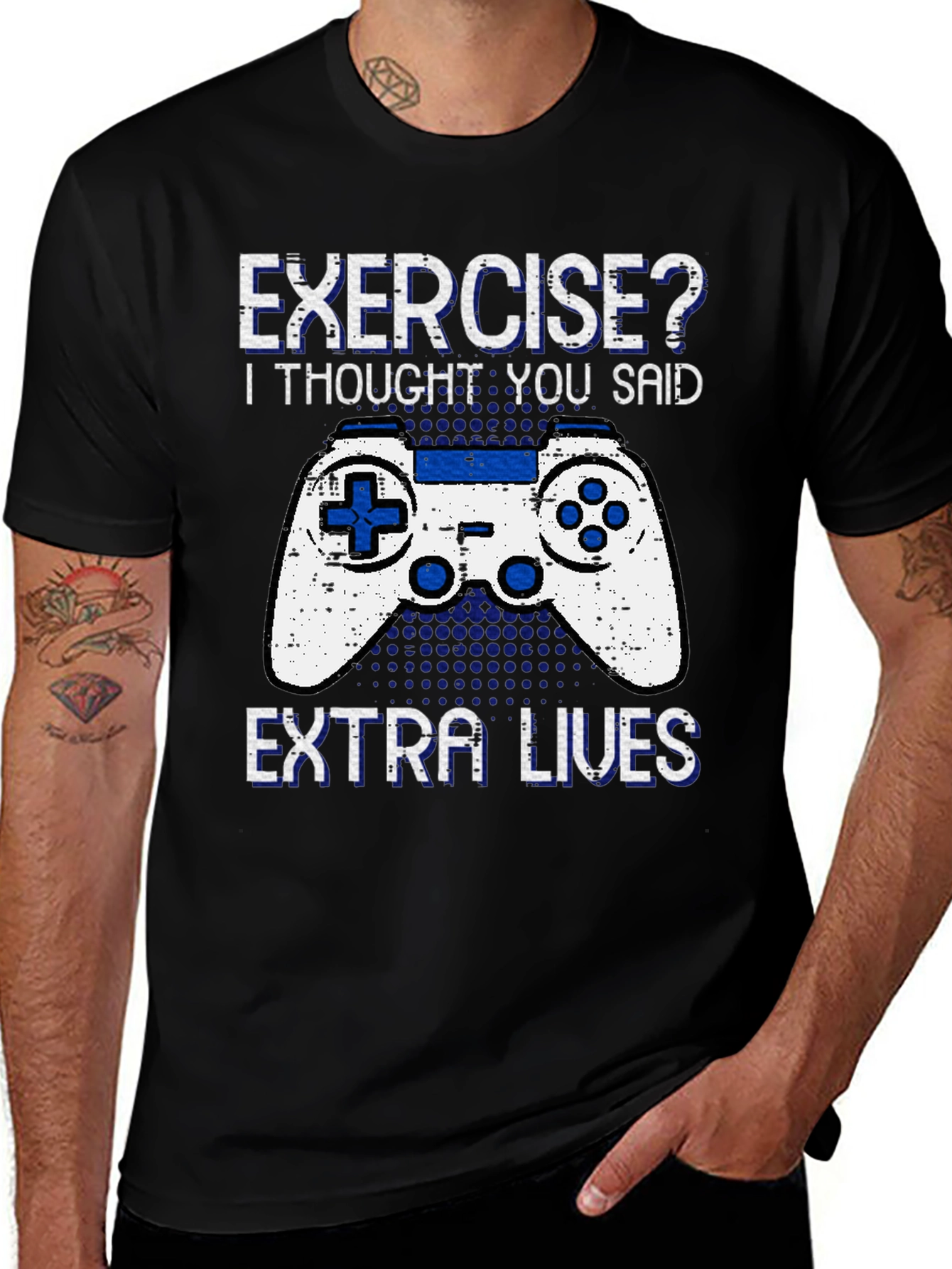 Variant 9 of Exercise? Extra Lives T-Shirt - Gamer Tee