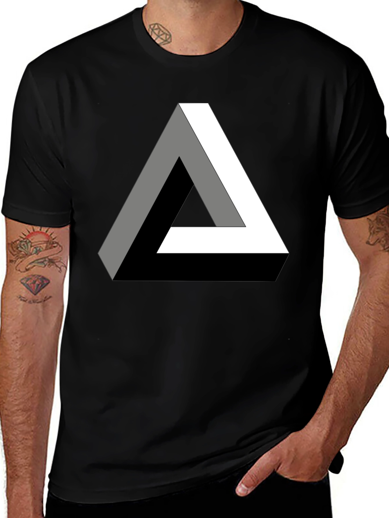 Variant 22 of Optical Illusion Triangle Graphic T-Shirt