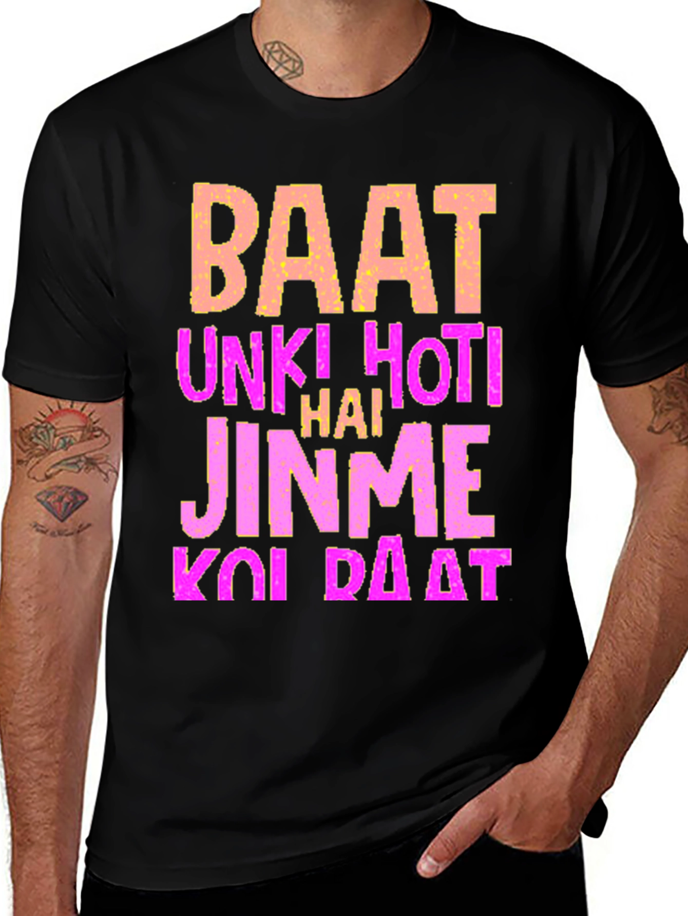 Variant 25 of Statement T-Shirt - Baat Unki Hoti Hai