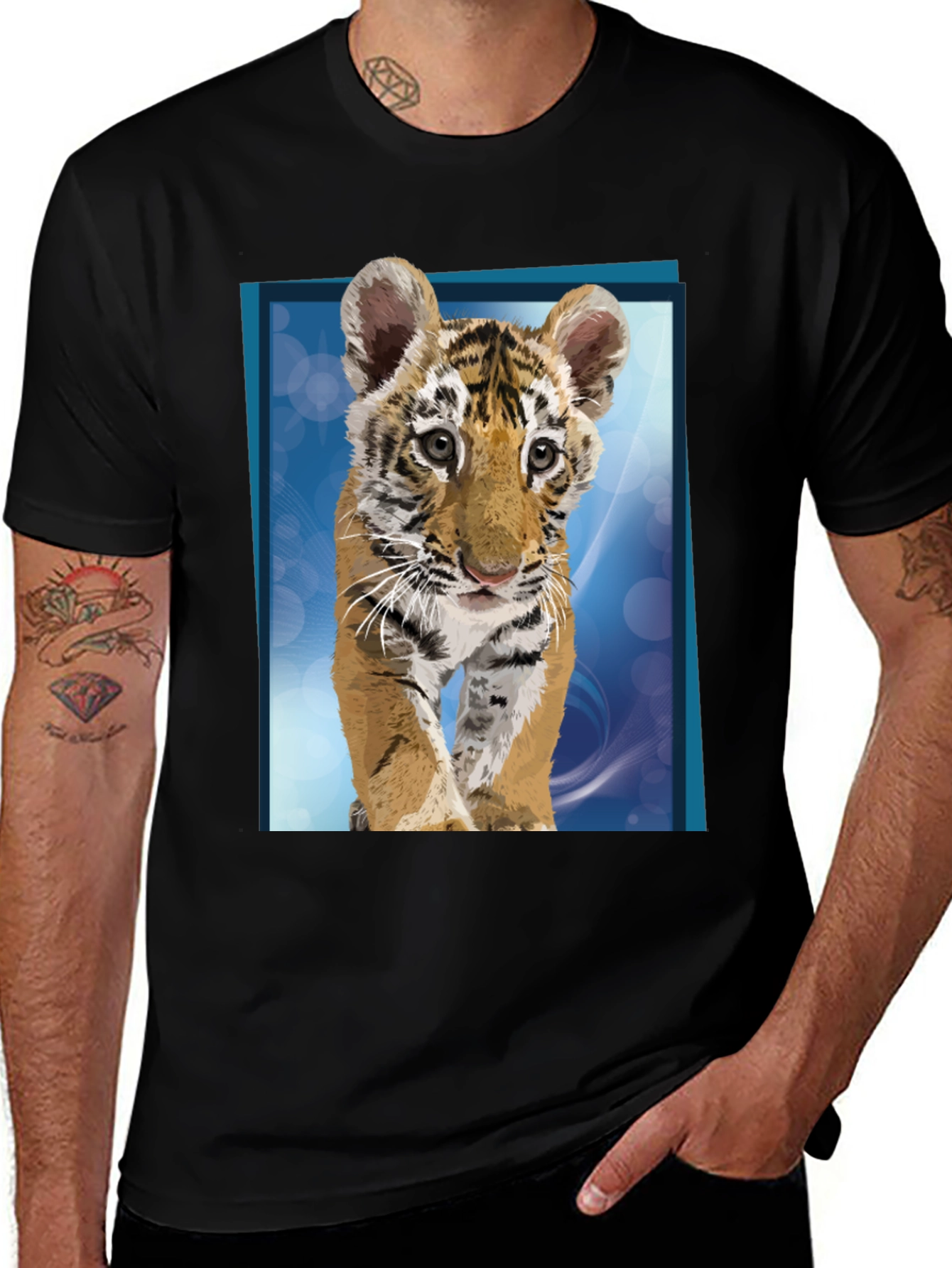 Variant 6 of Tiger Cub Graphic Tee - Black Cotton T-Shirt