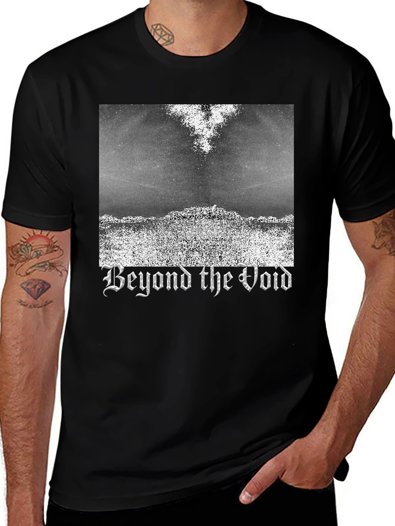 Beyond the Void Graphic Tee - Black Metal Style