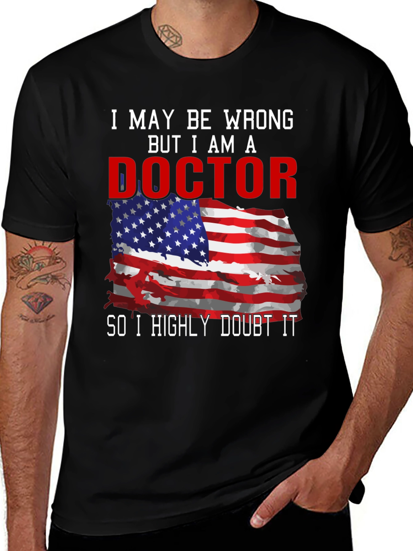 Variant 17 of Doctor American Flag Humor T-Shirt