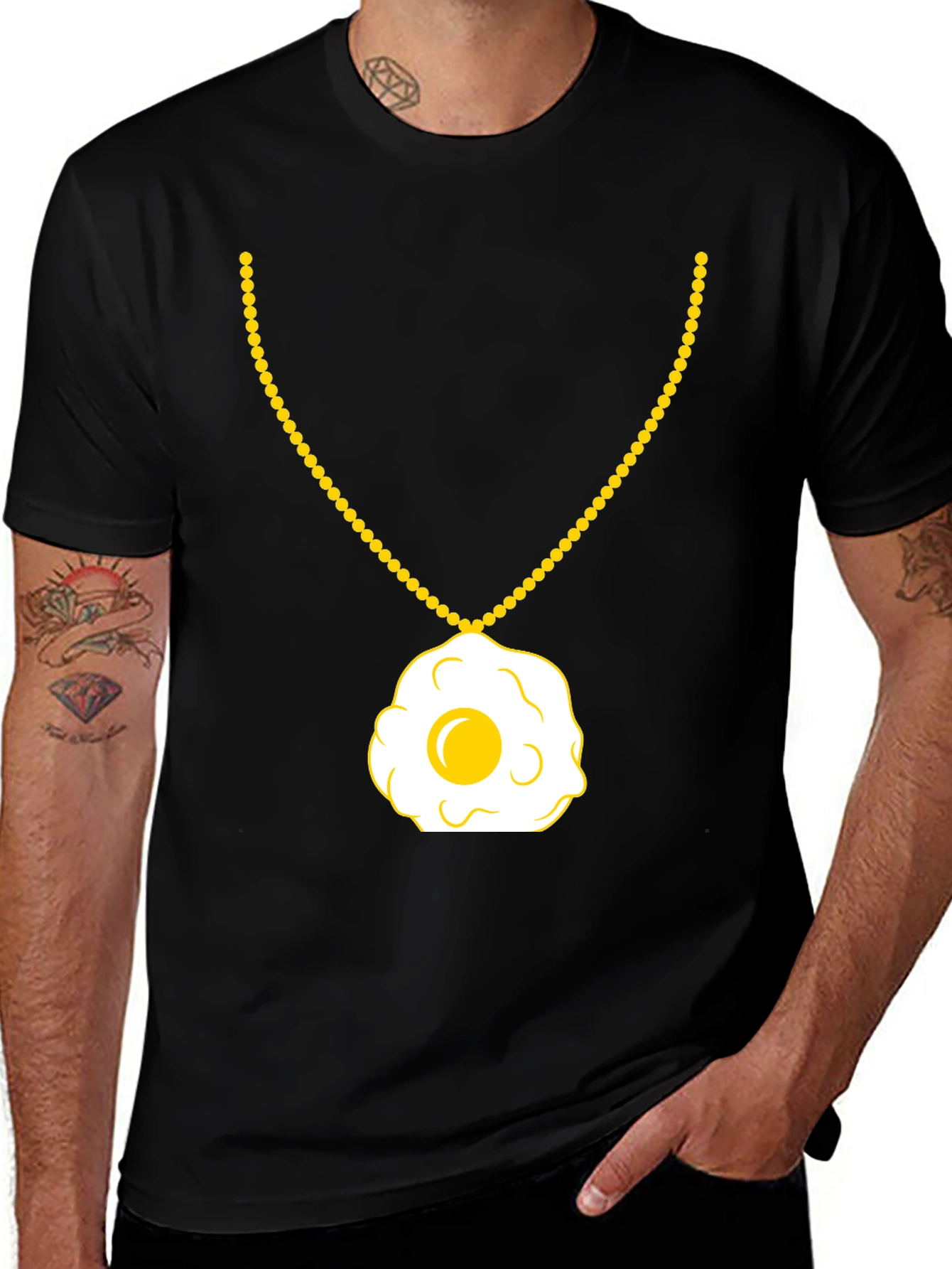 Variant 11 of Egg Necklace T-Shirt - Sunny Side Up Style