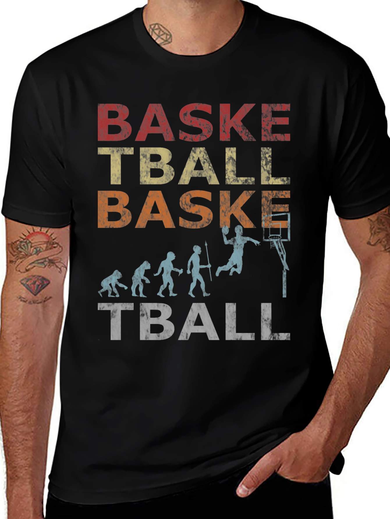 Variant 2 of Evolution of Basketball Graphic T-Shirt