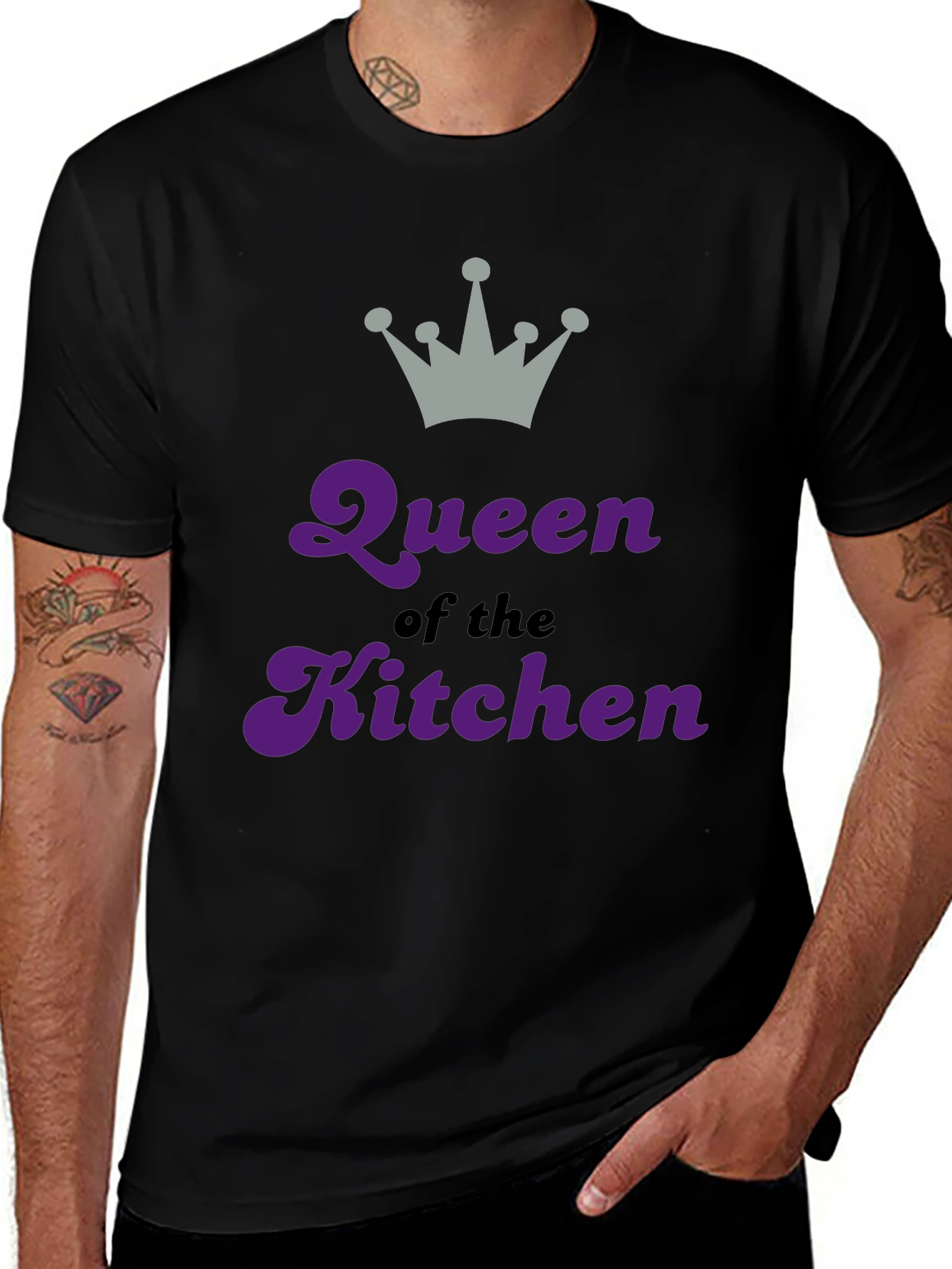 Variant 19 of Queen of the Kitchen Graphic Tee - Black