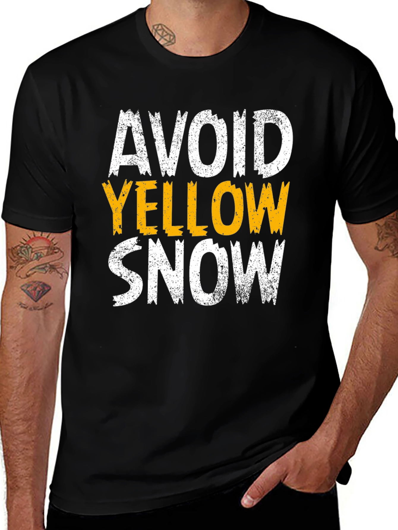 Variant 30 of Avoid Yellow Snow T-Shirt - Funny Warning Graphic Tee